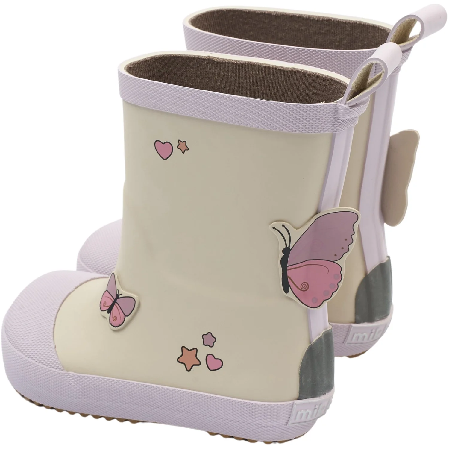 Mikk-Line Oyster Gray Gummistøvler Butterfly Barefoot - Image 5