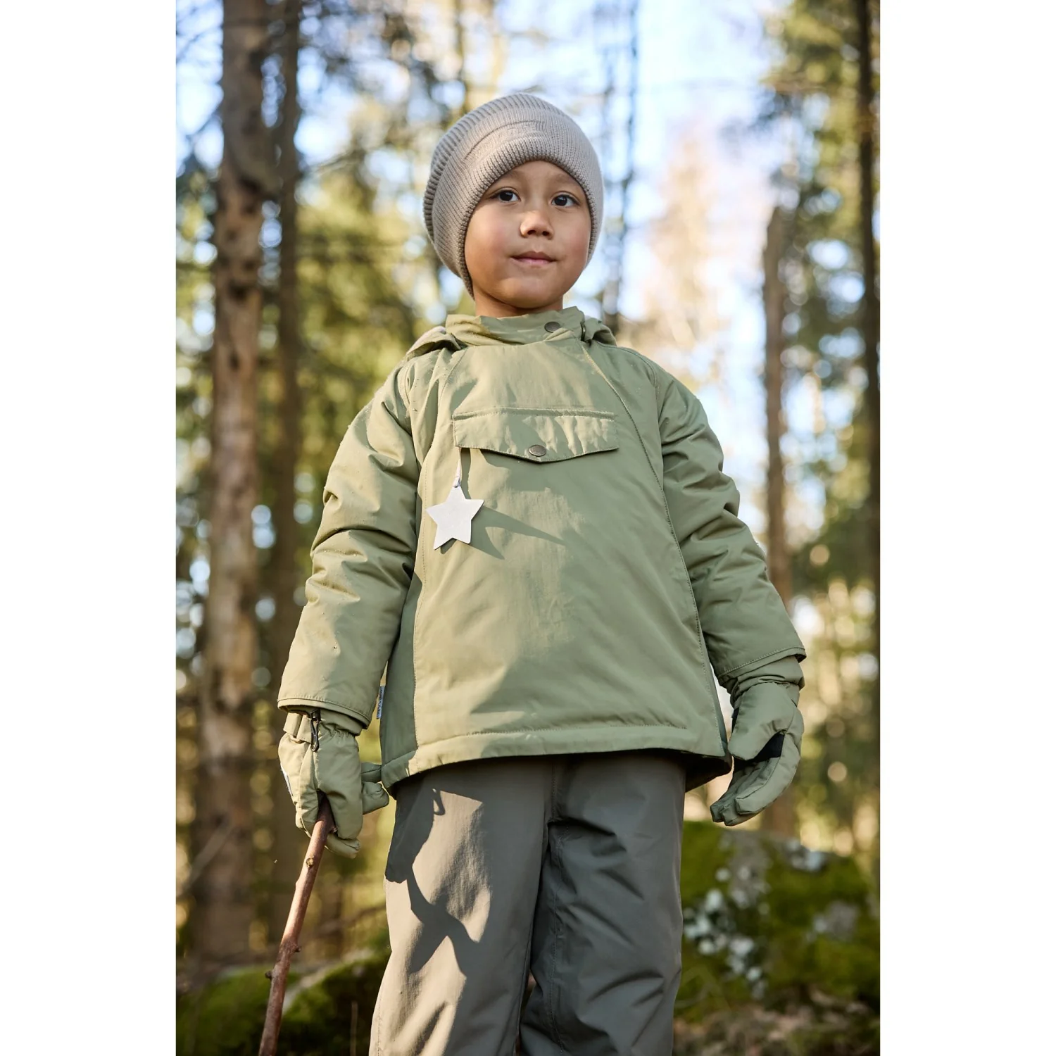 Mini A ture Aloe Green Matwang Fleece Lined Winter Jacket. GRS - Image 2