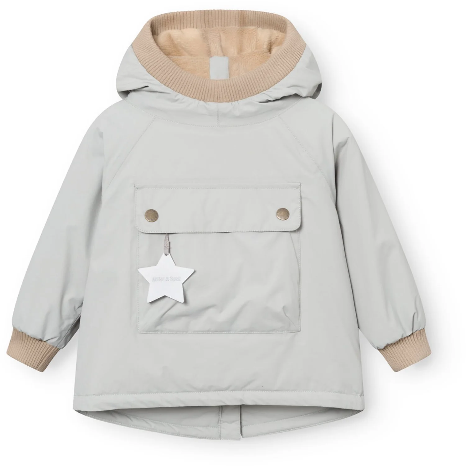 Mini A ture Puritan Grey Matbabywen Fleece Lined Winter Anorak. GRS