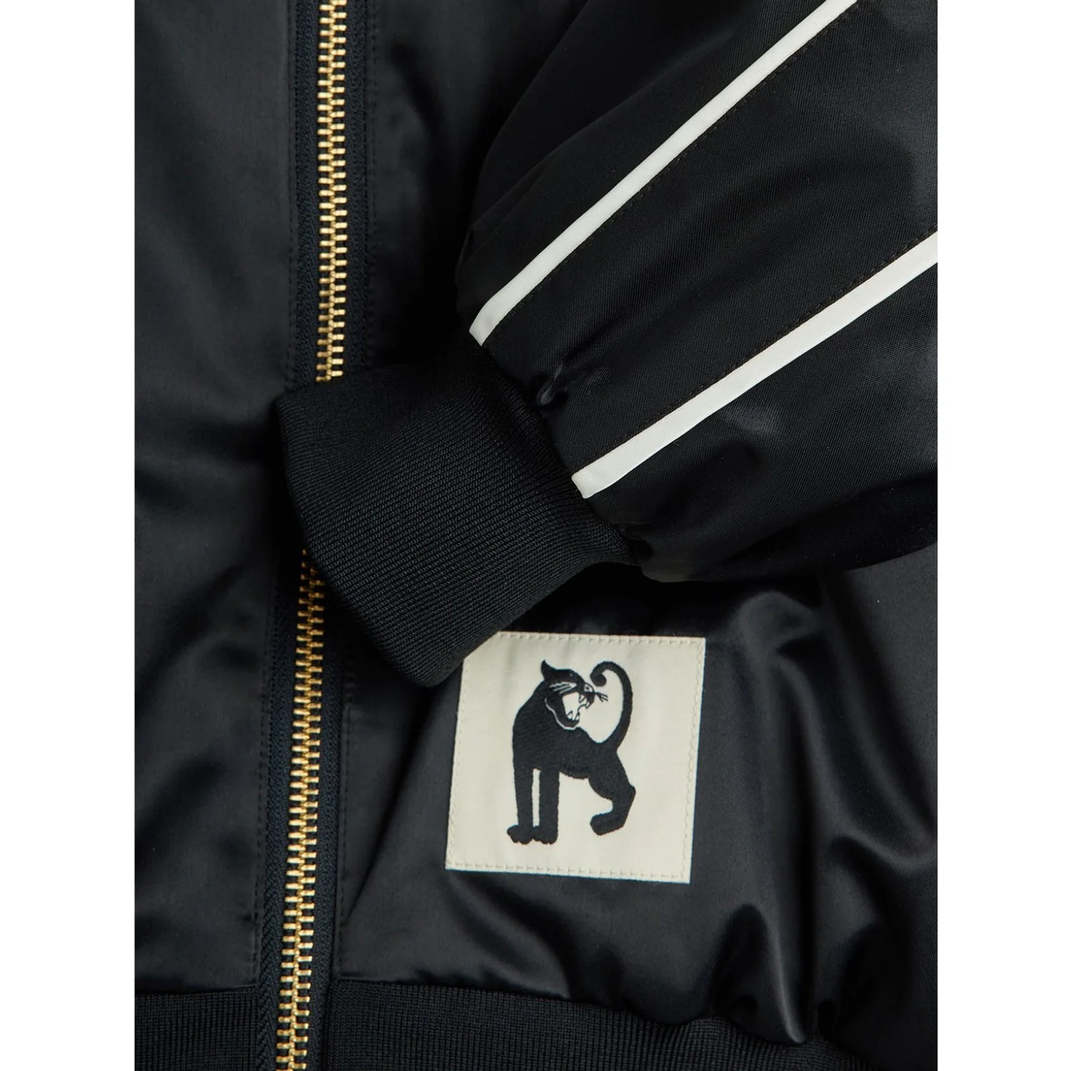 Mini Rodini Black United Aliens Unlimited Satin Baseball Jakke - Image 5