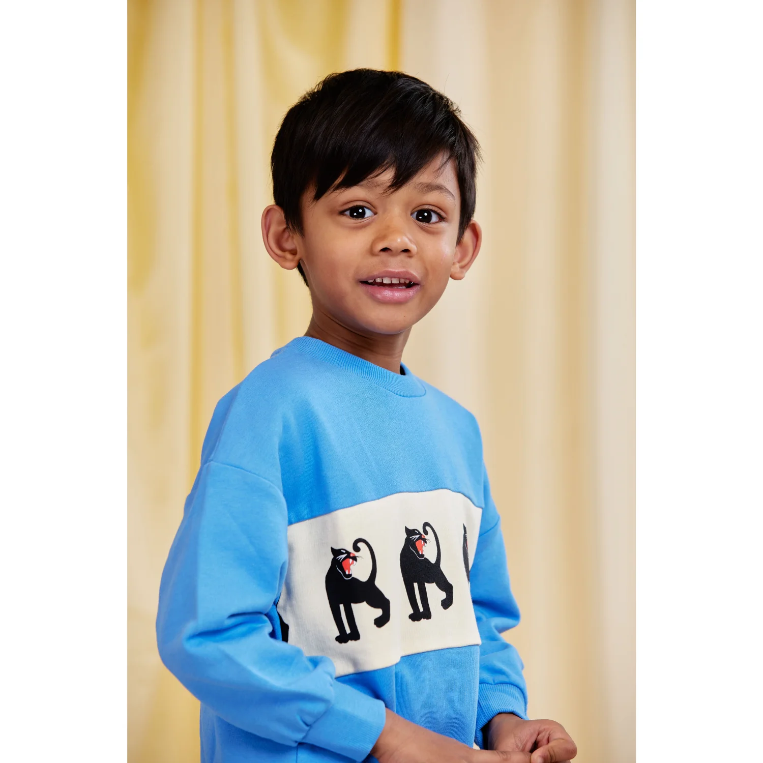 Mini Rodini Blue Panther Panel Sweatshirt - Image 7