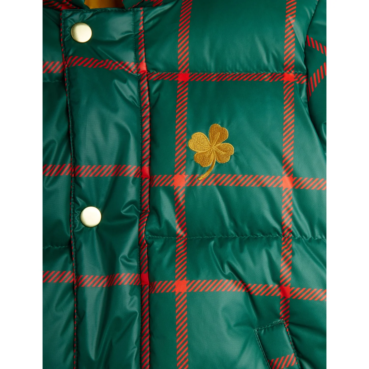 Mini Rodini Green Plaid AOP Citypuffer - Image 2