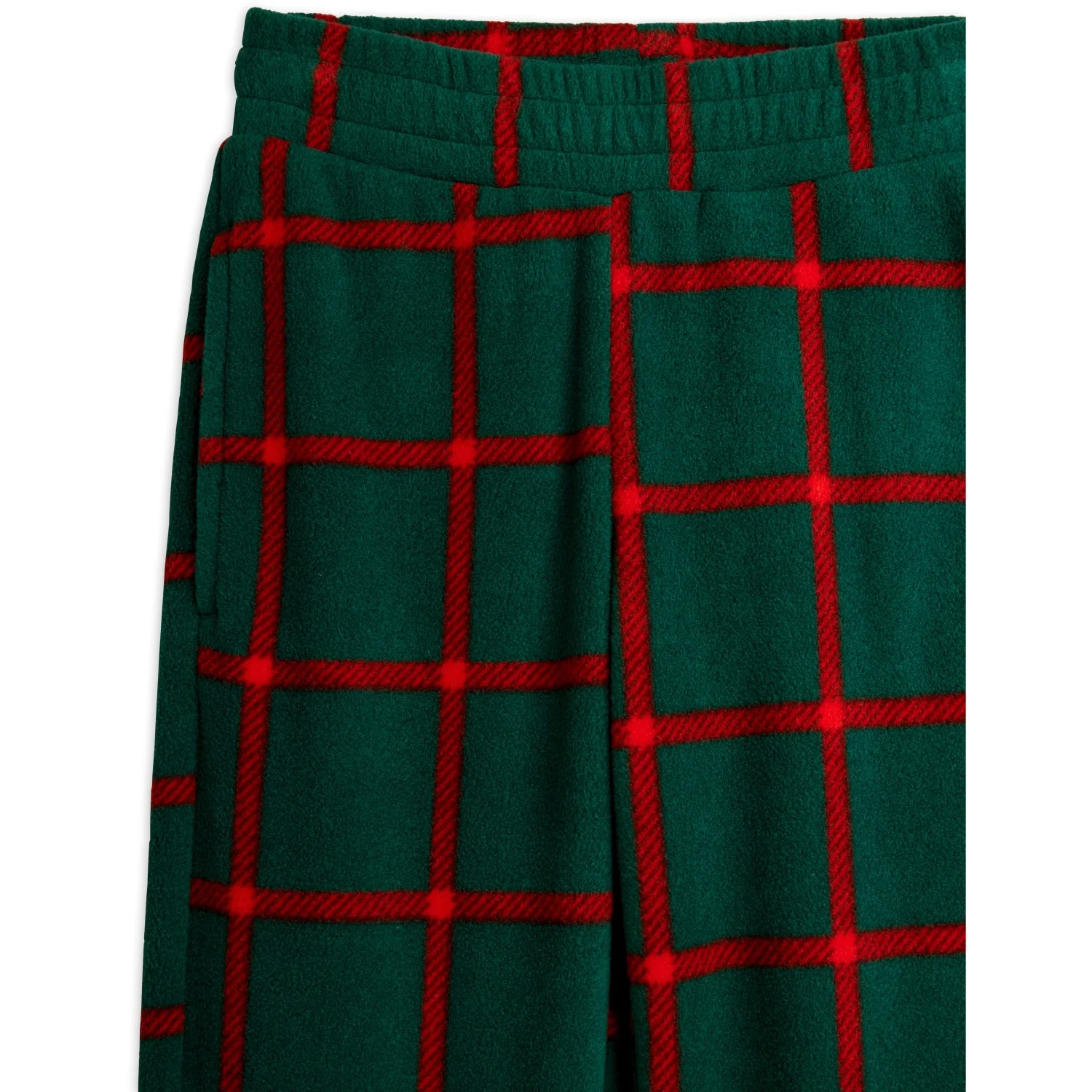 Mini Rodini Green Plaid AOP Fleece Bukser - Image 2