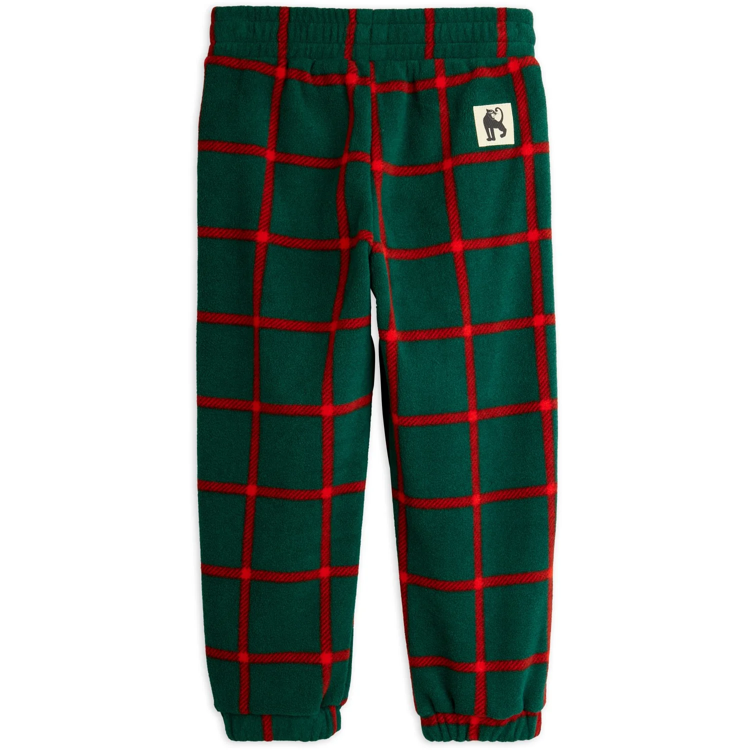 Mini Rodini Green Plaid AOP Fleece Bukser - Image 3