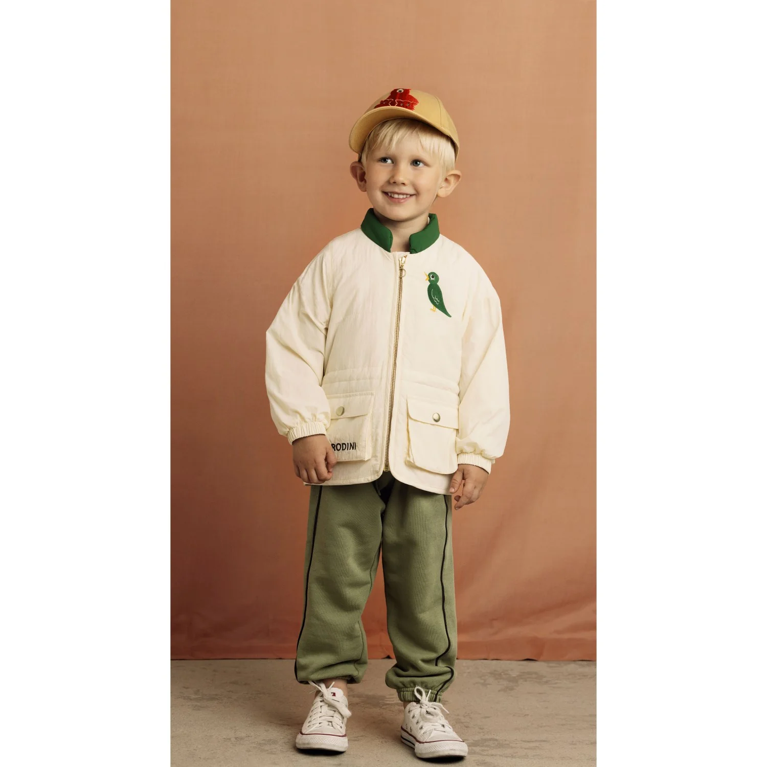 Mini Rodini Green Plain Piping Sweatpants - Image 3