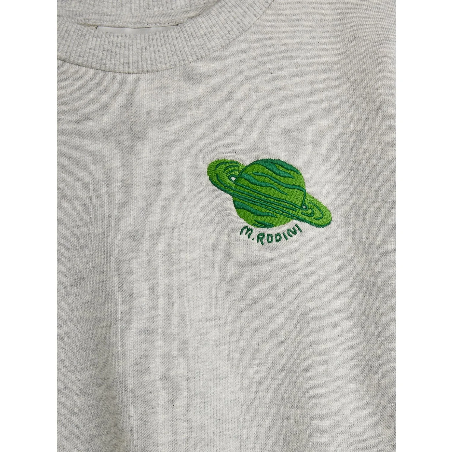 Mini Rodini Grey Melange Planet Emb Sweatshirt - Image 2