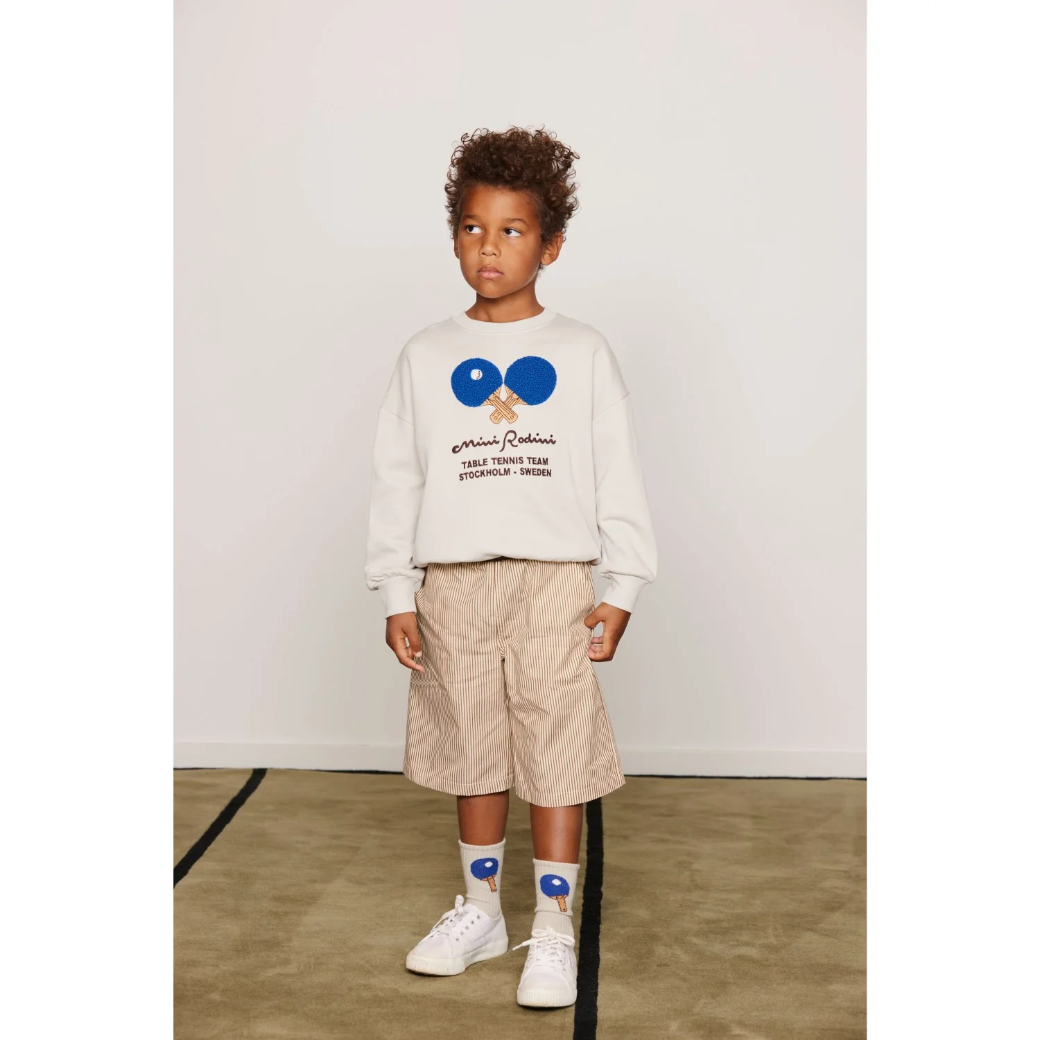 Mini Rodini Grey Table Tennis Chenille Sweatshirt - Image 2