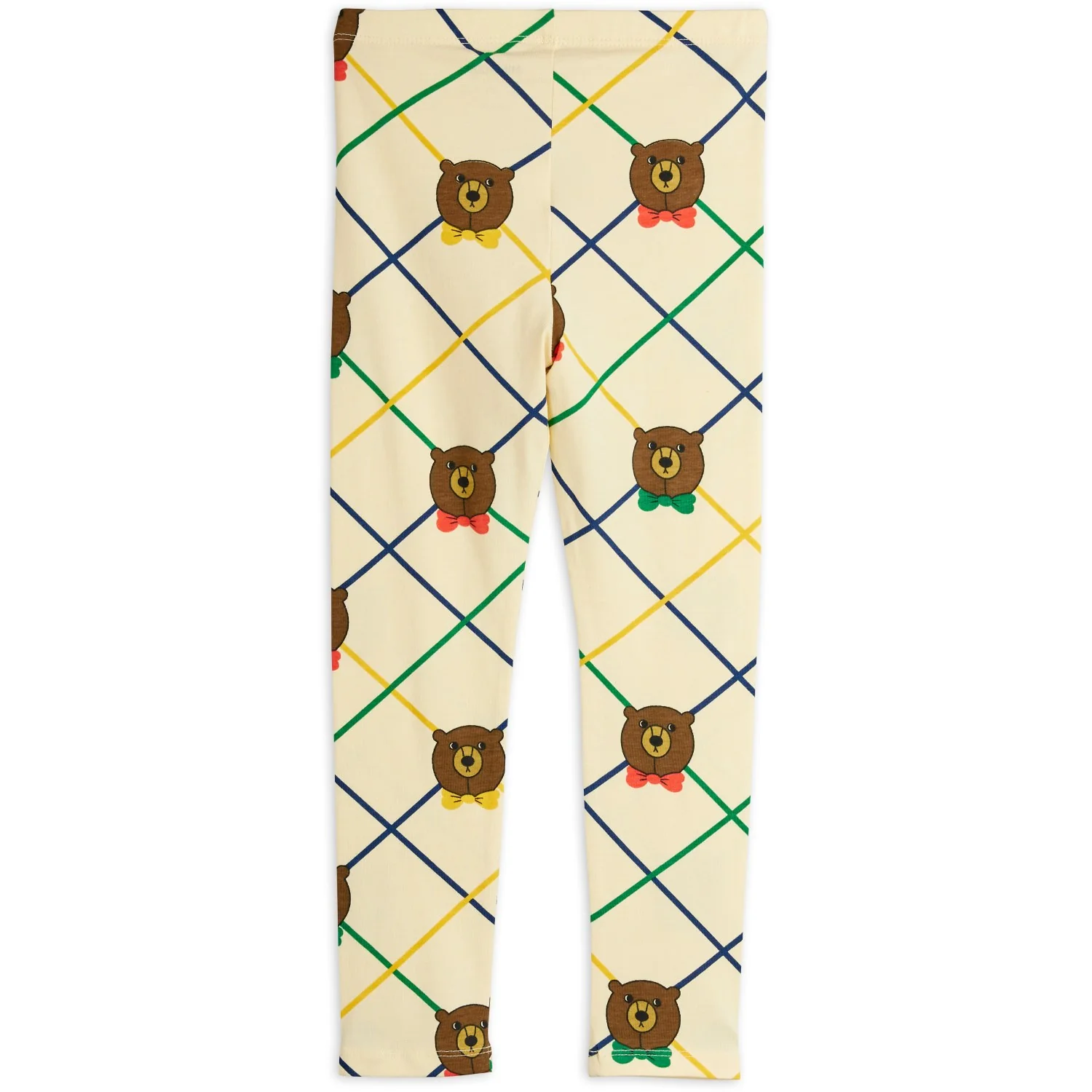 Mini Rodini Off-white Bjørn Check AOP Leggings - Image 3