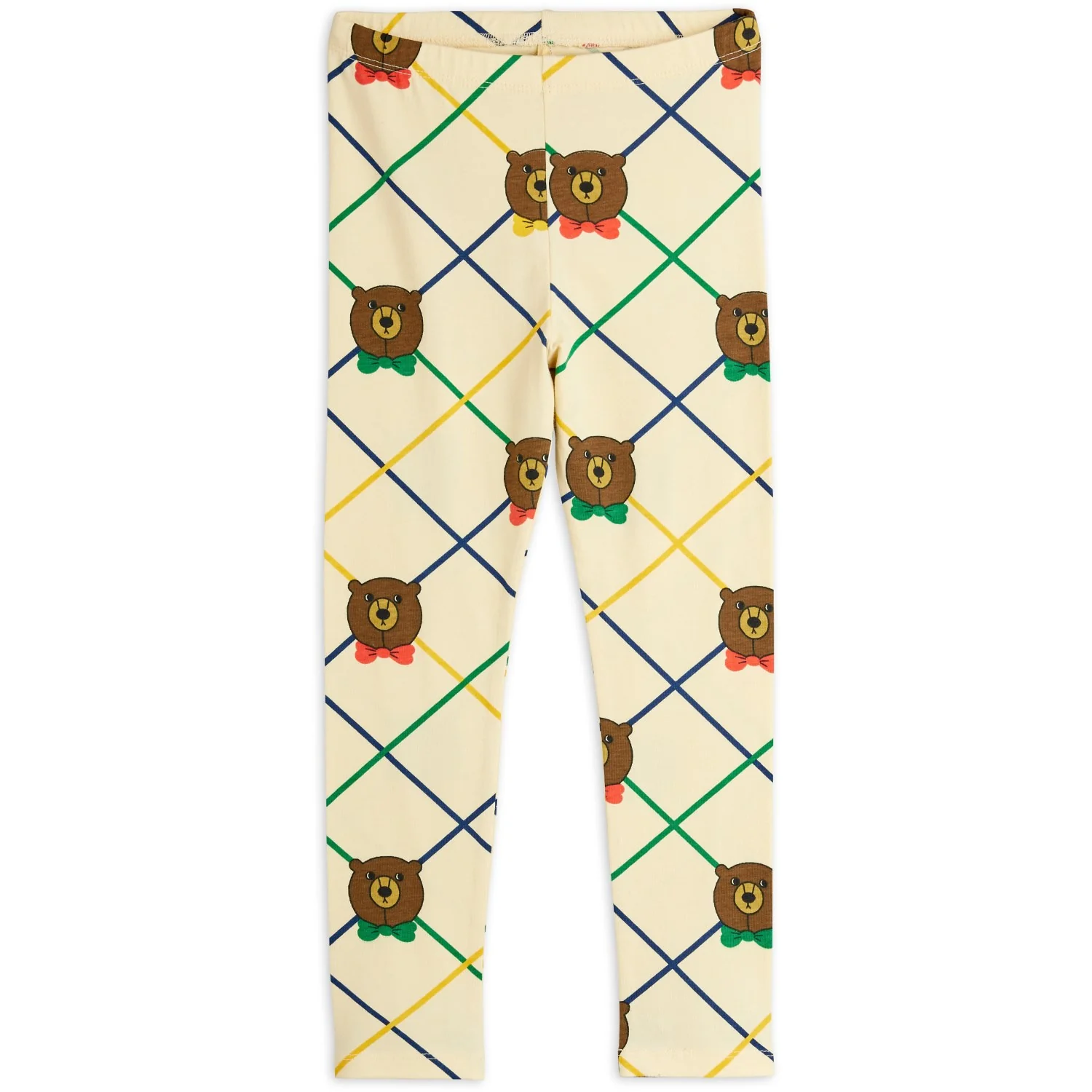 Mini Rodini Off-white Bjørn Check AOP Leggings - Image 4