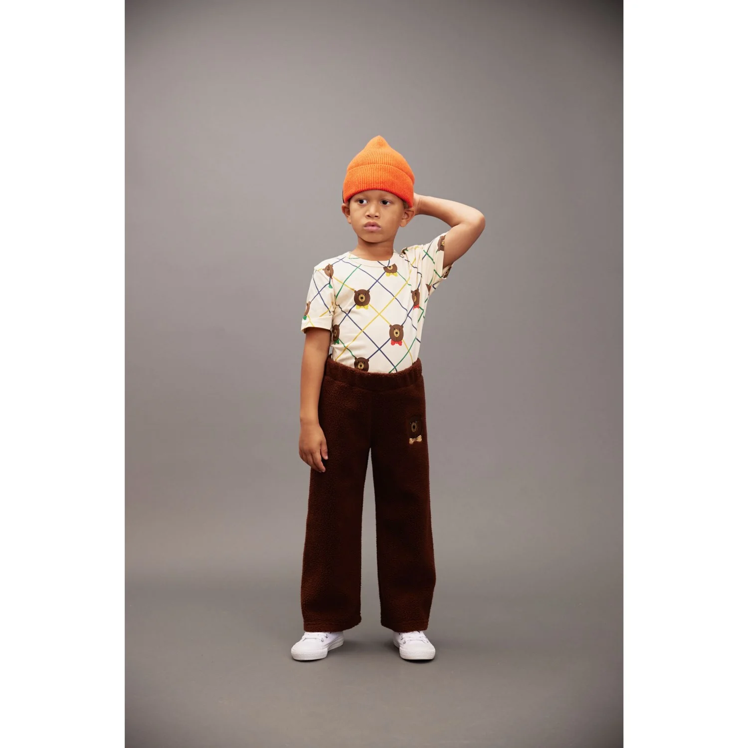 Mini Rodini Off-white Bjørn Check AOP Ss Tee - Image 5