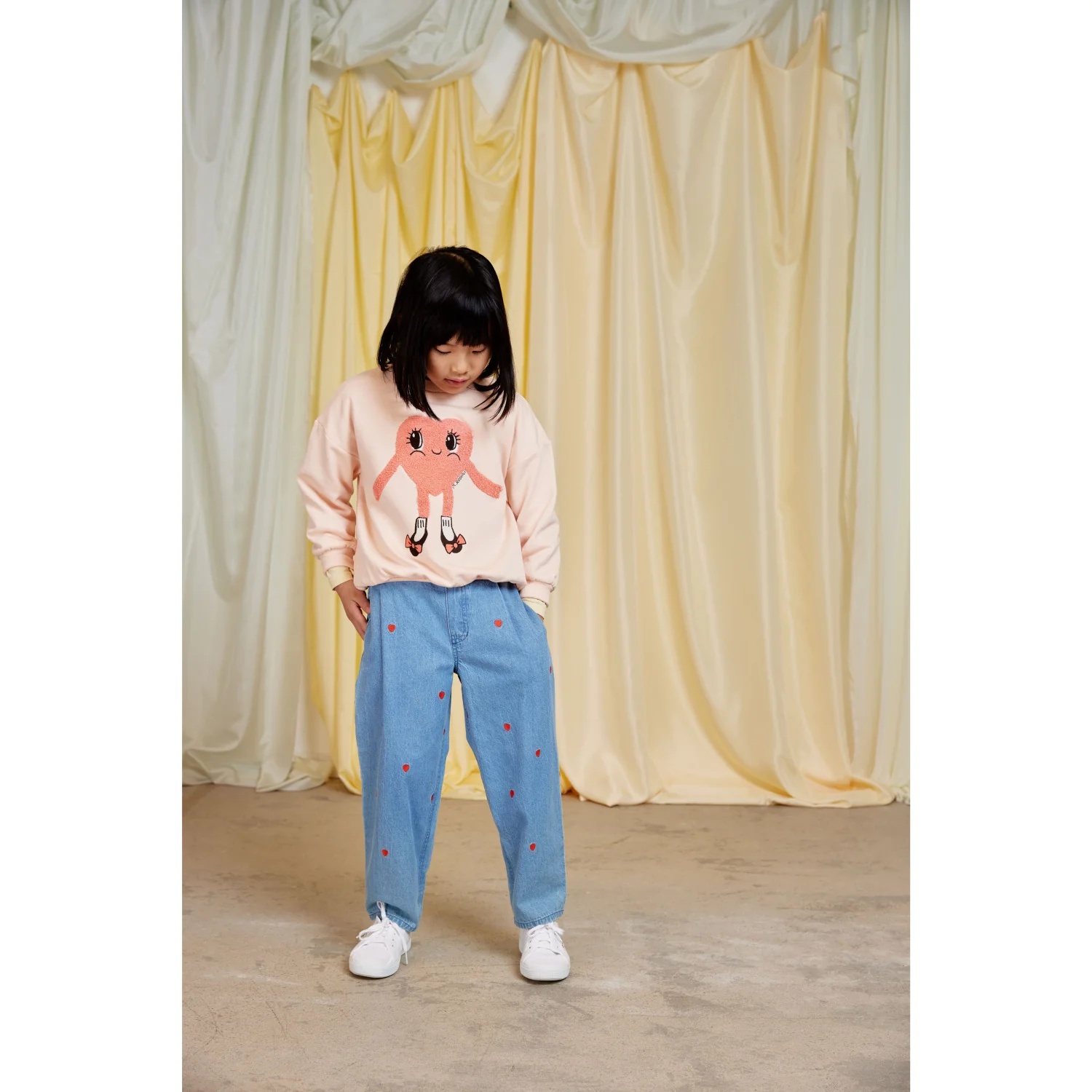 Mini Rodini Pink Heart In Shoes Chenille Sweatshirt - Image 5