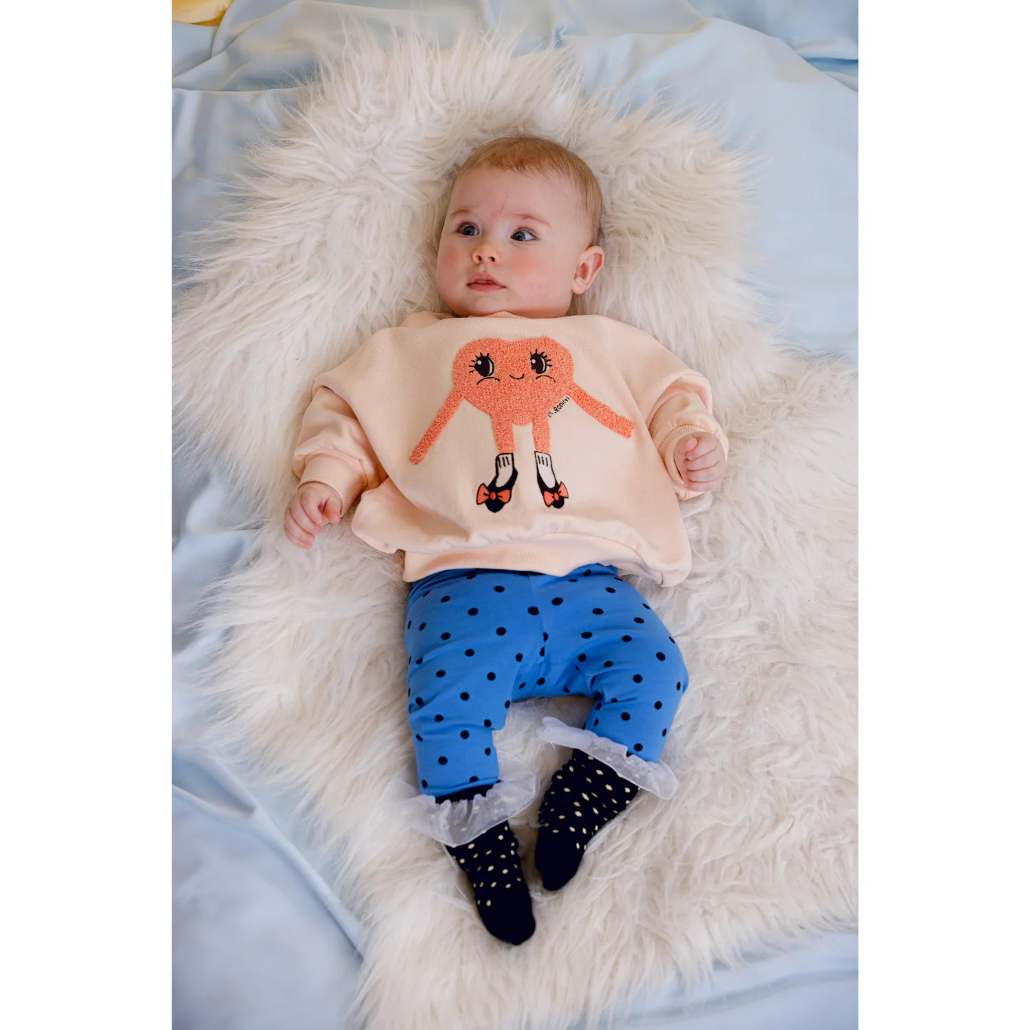 Mini Rodini Pink Heart In Shoes Chenille Sweatshirt - Image 6