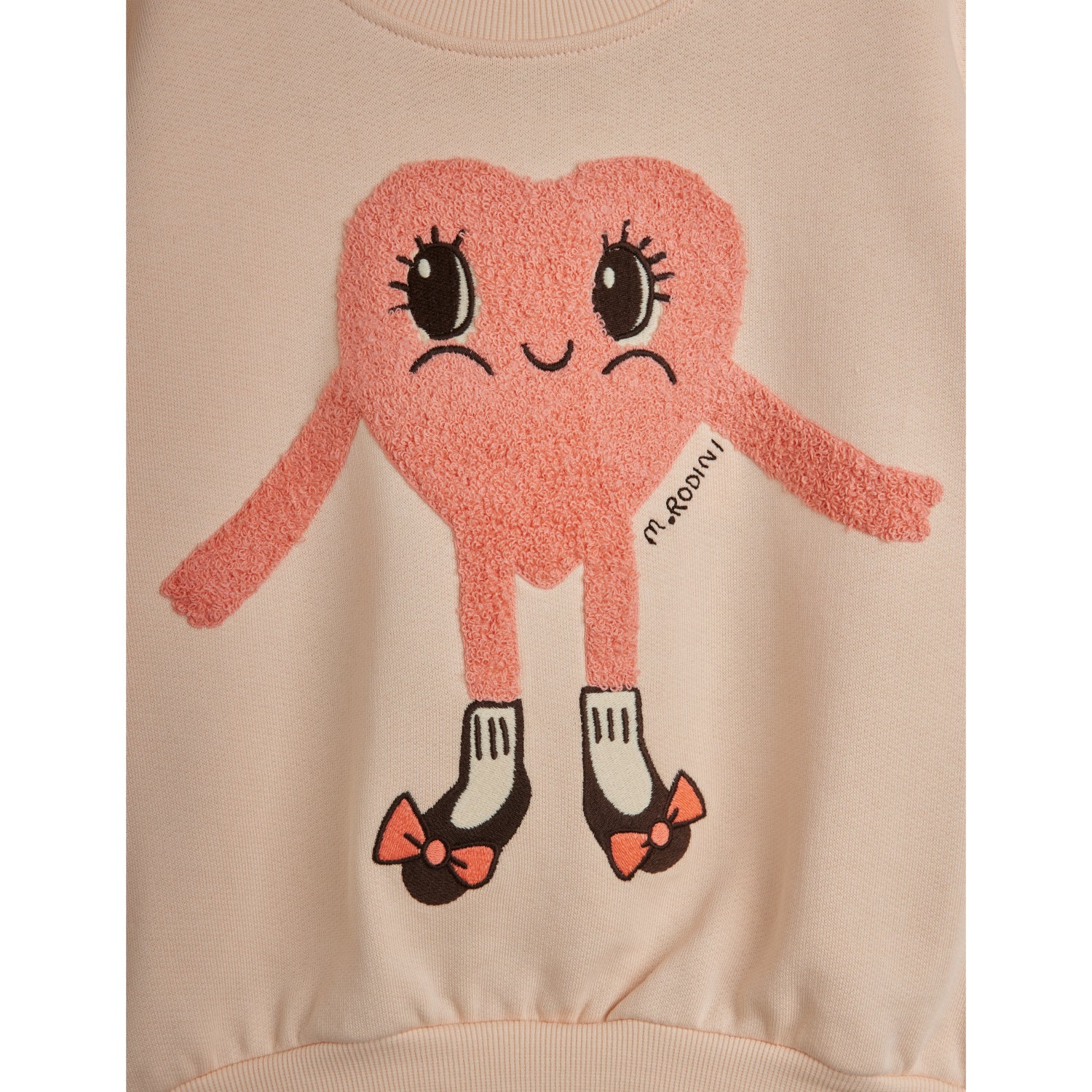 Mini Rodini Pink Heart In Shoes Chenille Sweatshirt - Image 8