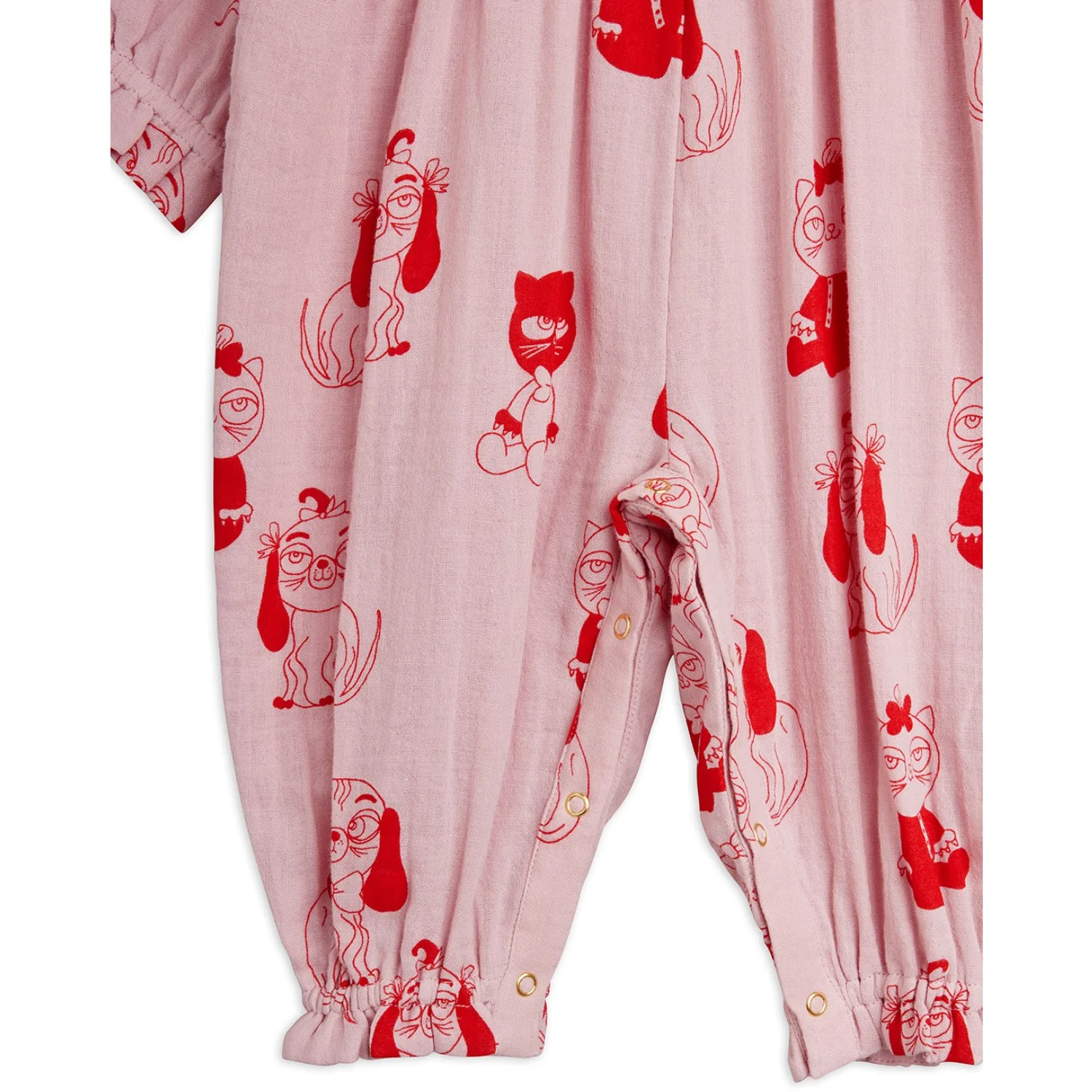 Mini Rodini Pink Minibabies Aop Woven Buksedragt - Image 6