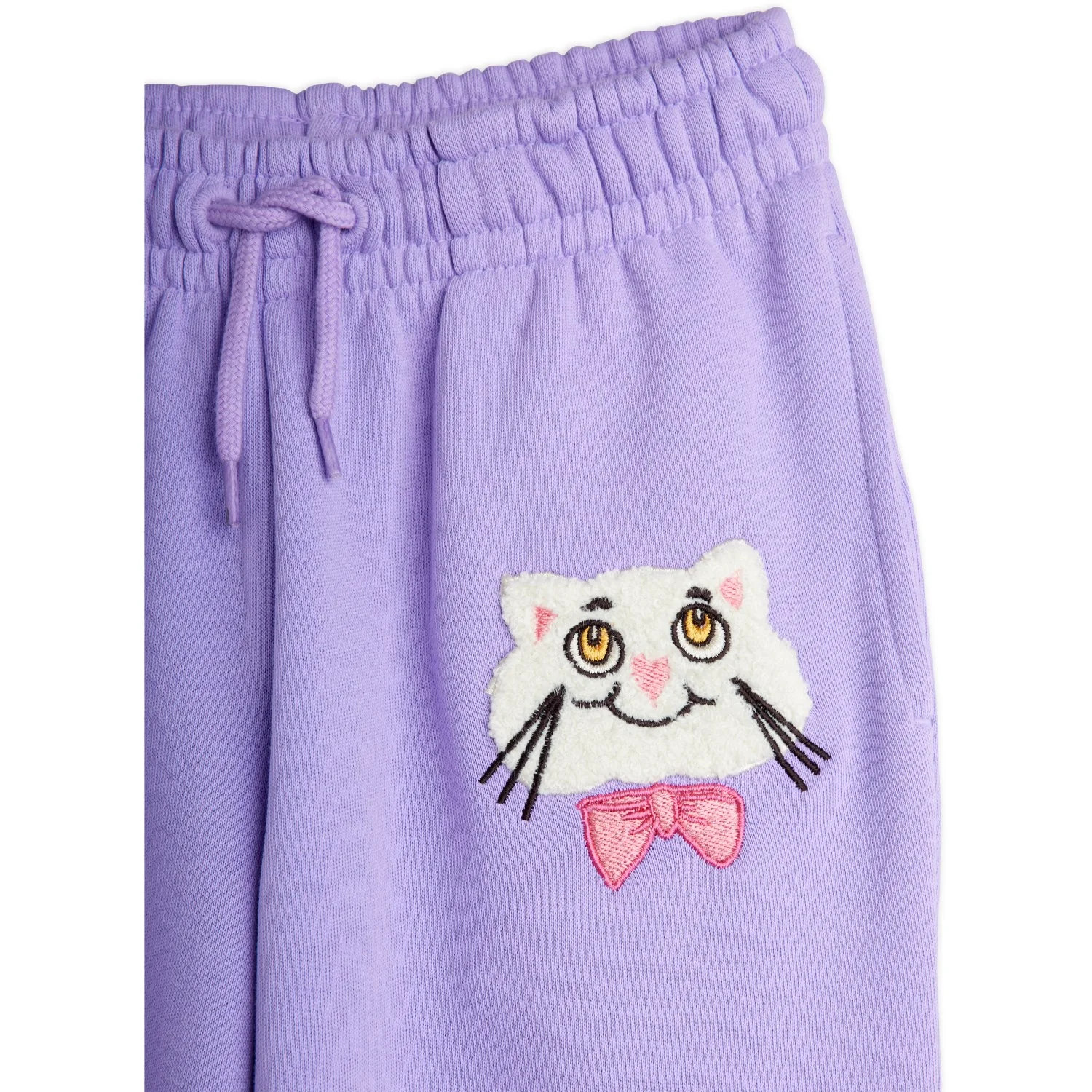 Mini Rodini Purple Cat Med Bowtie Chenille Sweatpants - Image 7