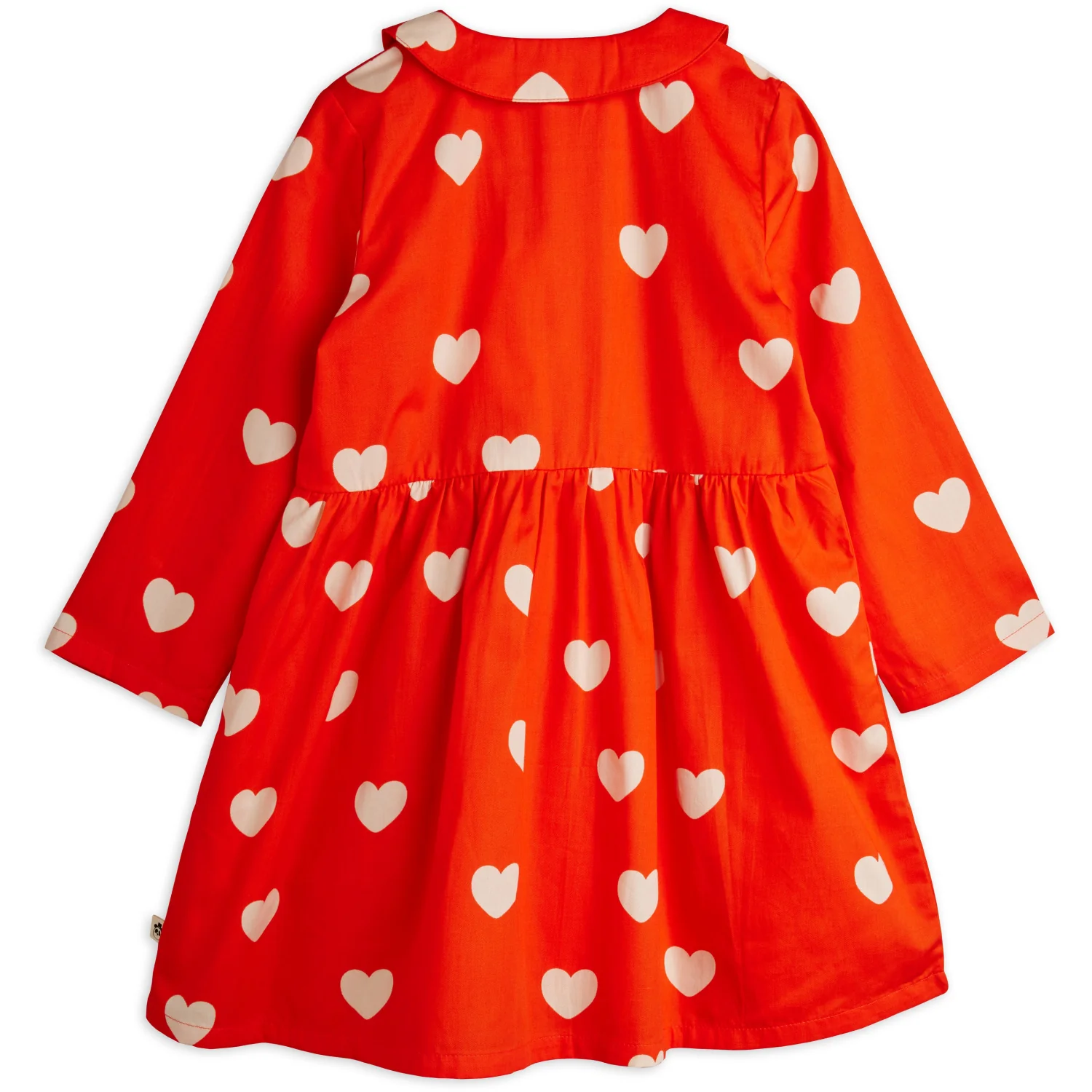 Mini Rodini Red Hearts AOP Woven Ls Kjole - Image 7