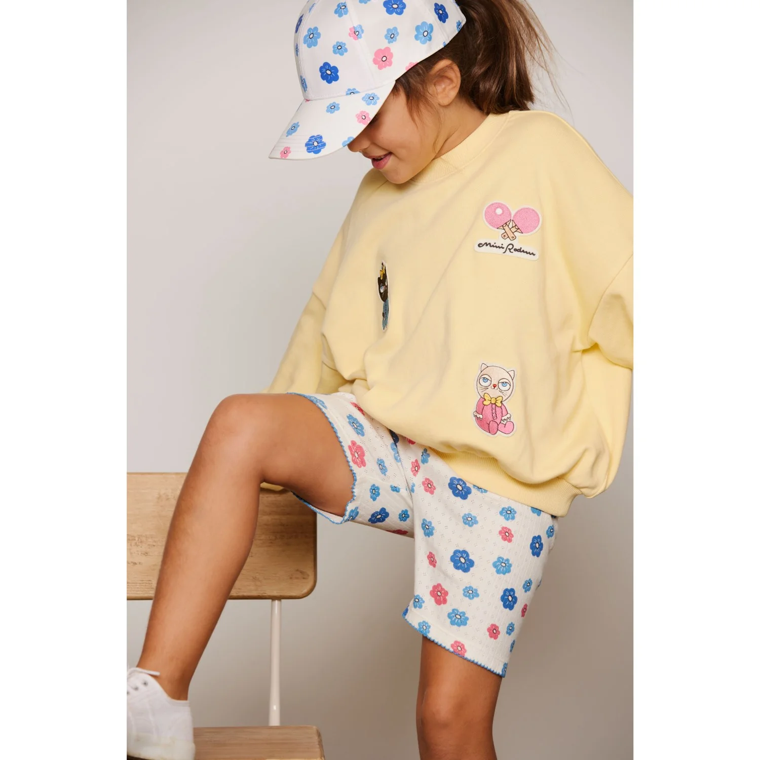 Mini Rodini Yellow Minibabies Patches Sweatshirt - Image 2