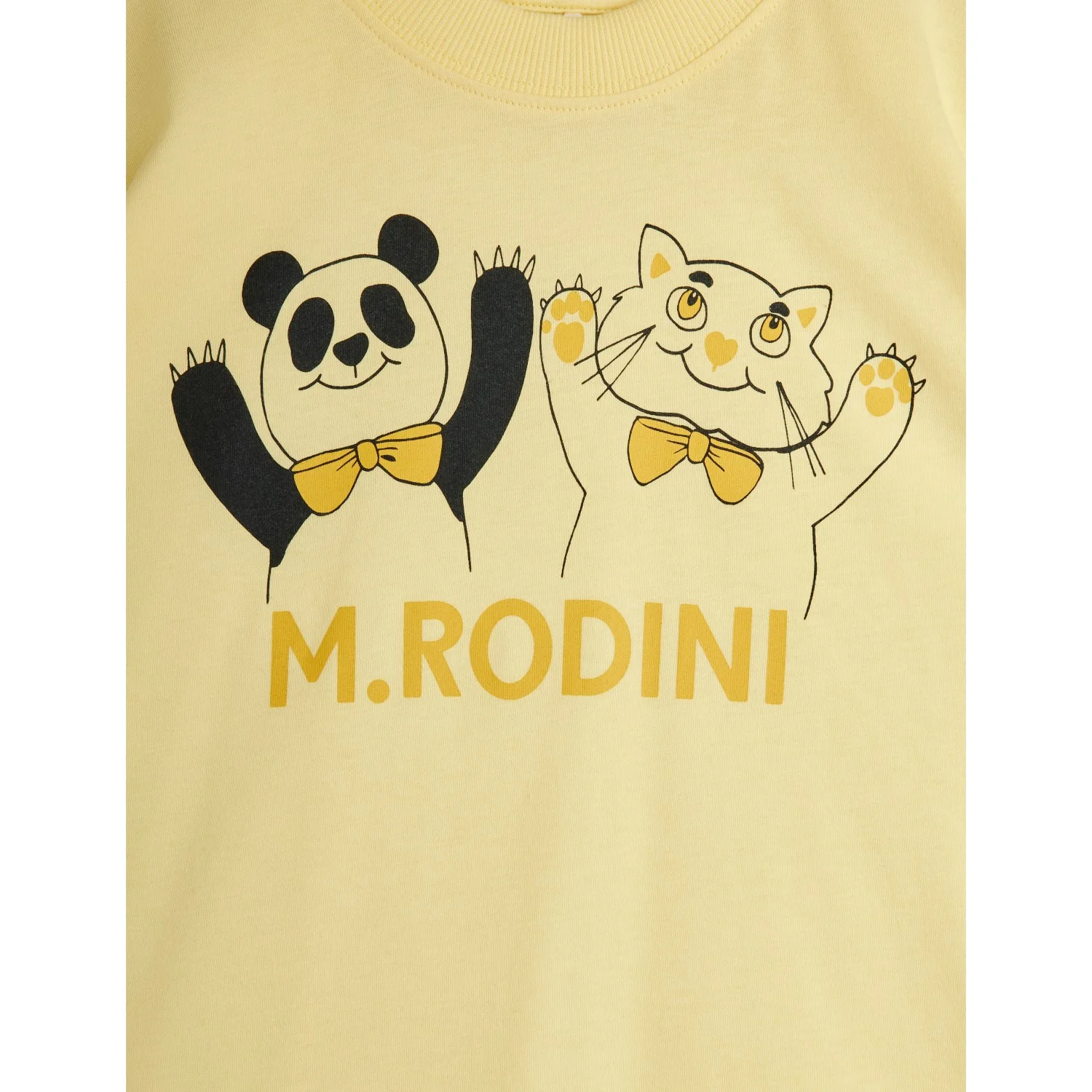 Mini Rodini Yellow Panda & Cat Sp Ss Tee - Image 2