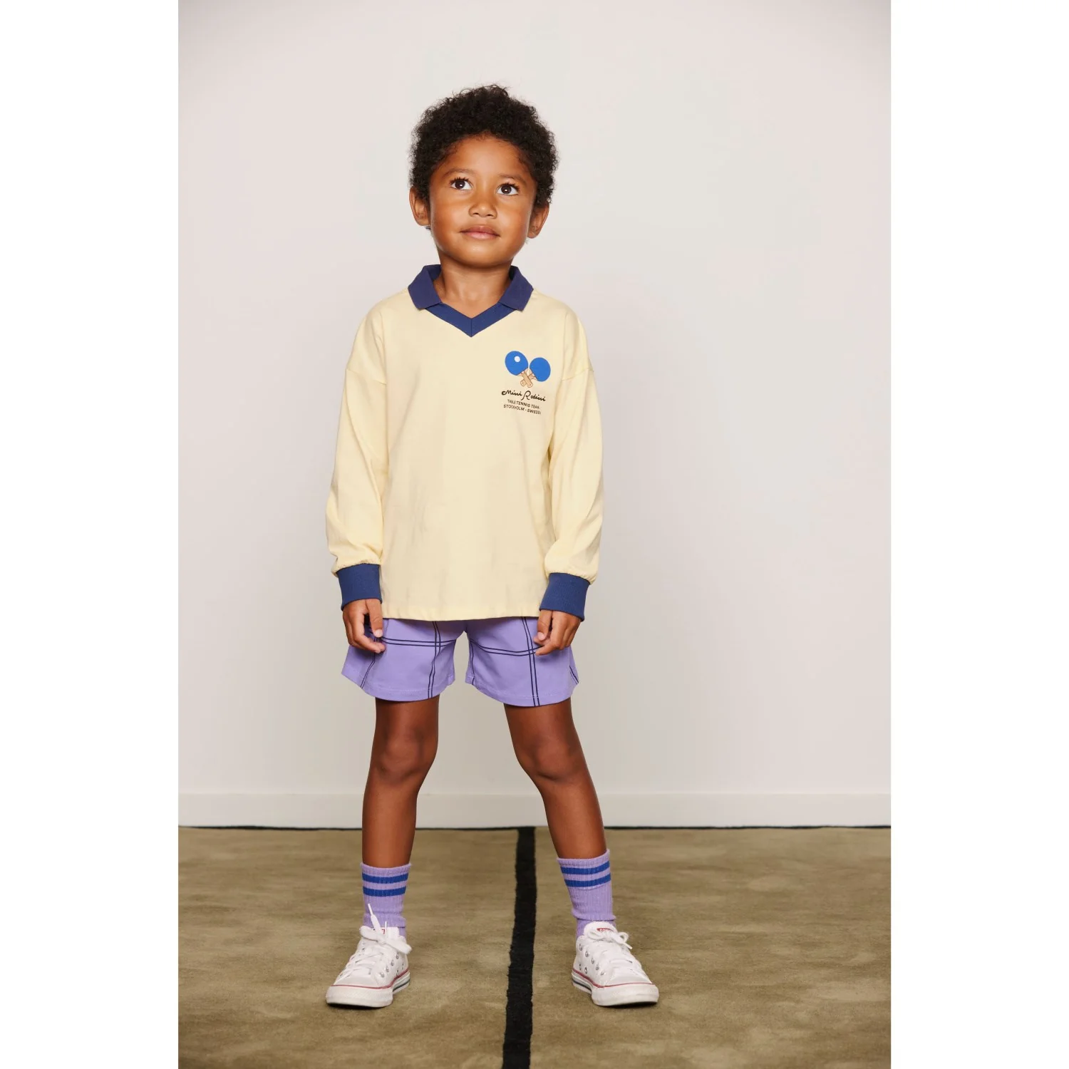 Mini Rodini Yellow Table Tennis Sp Krave Ls Top - Image 3