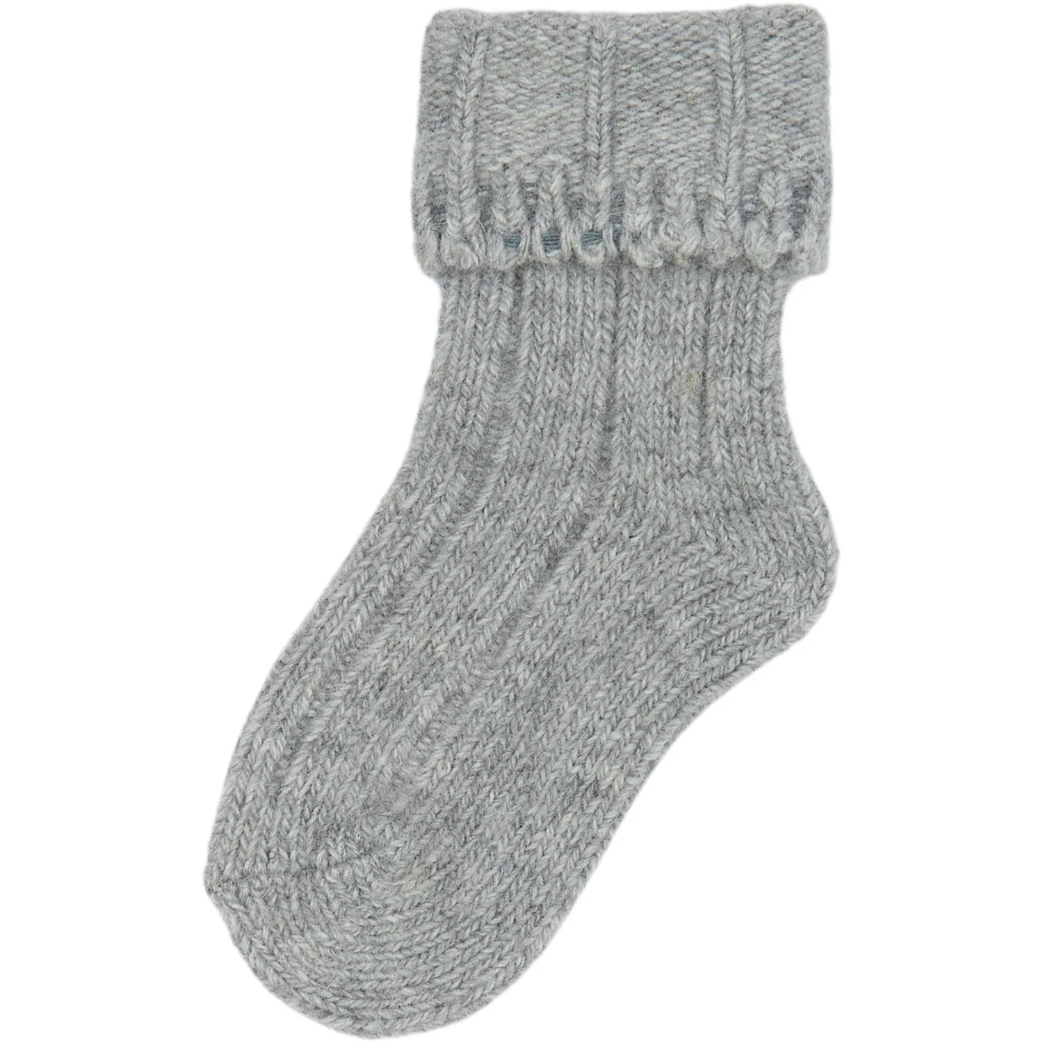 minipop® Light Grey Melange Minipop Uld Heavy Baby Strømpe - Image 3