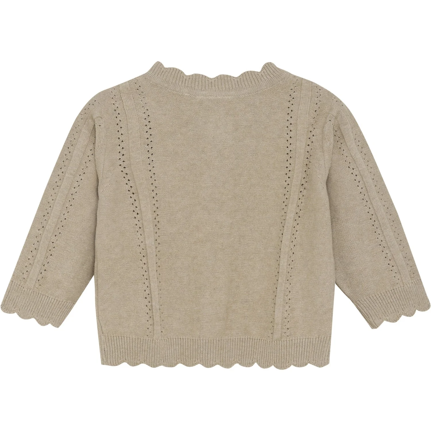 Minymo Beige Melange Cardigan Strik - Image 2