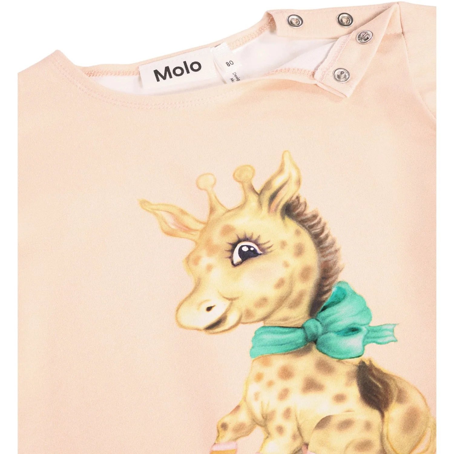 Molo Blush Giraffe Elina T-shirt Long Sleeves - Image 2
