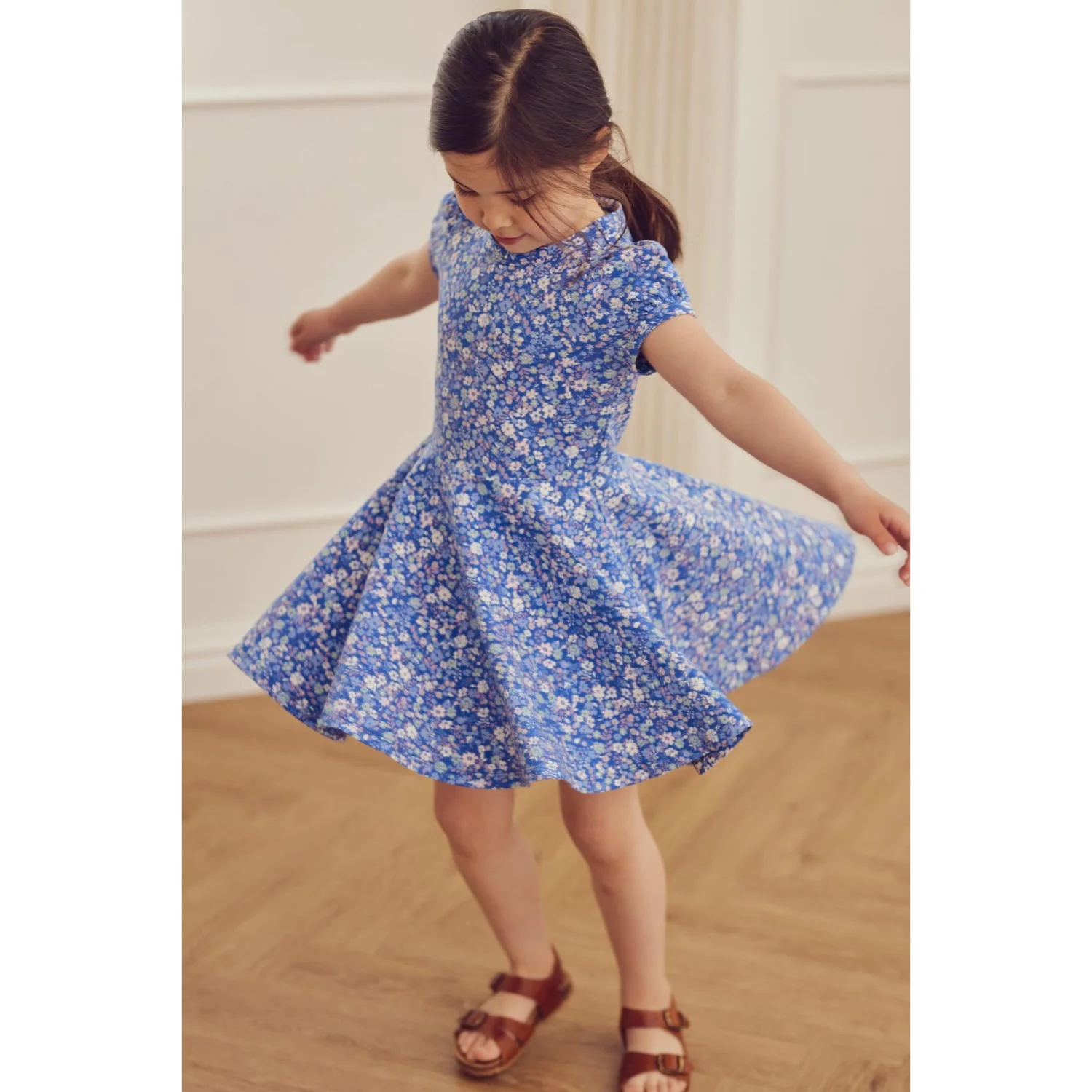 Müsli Azure Blue/ Nectar/ Tofu Primrose Puff S/S Swing Kjole - Image 2