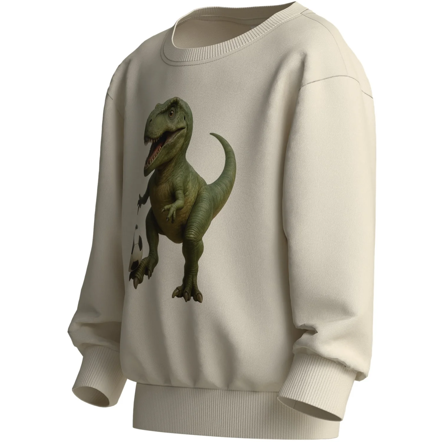 Name It Antique White Dino Football Nmmvoto Ls Nreg Sweat Unb - Image 2