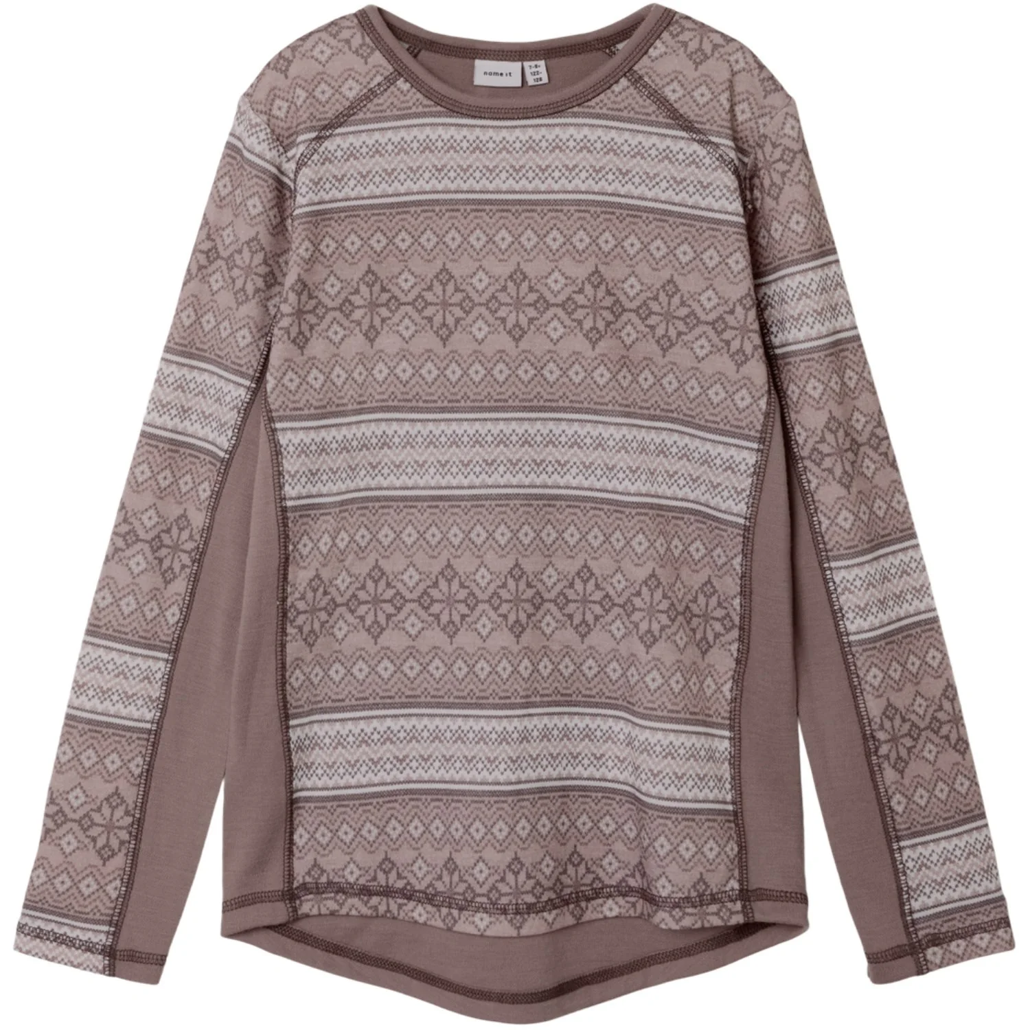 Name It Antler Snow Pattern Nkfwillto Uld Ls Top