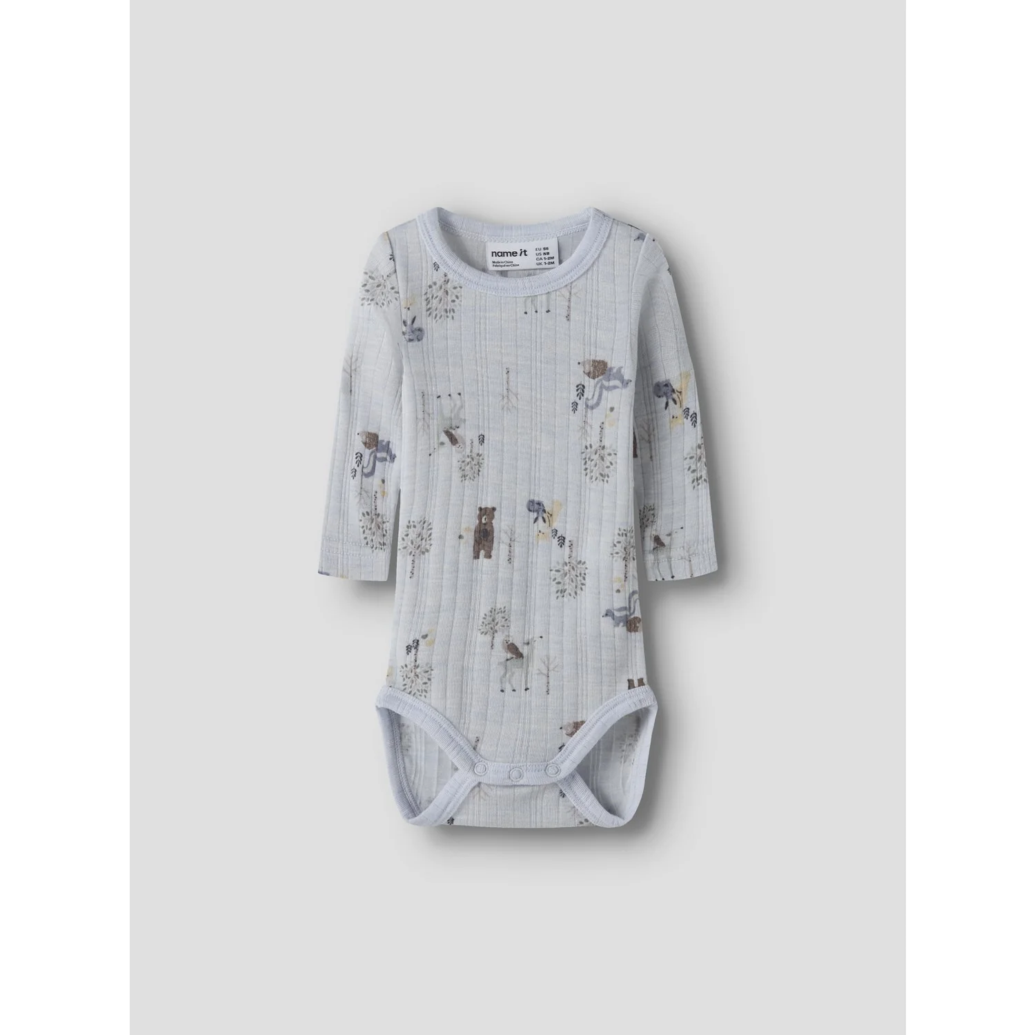 Name It Arctic Ice Forest Animals Nbmwang Uld Needle Ls Body Noos - Image 3