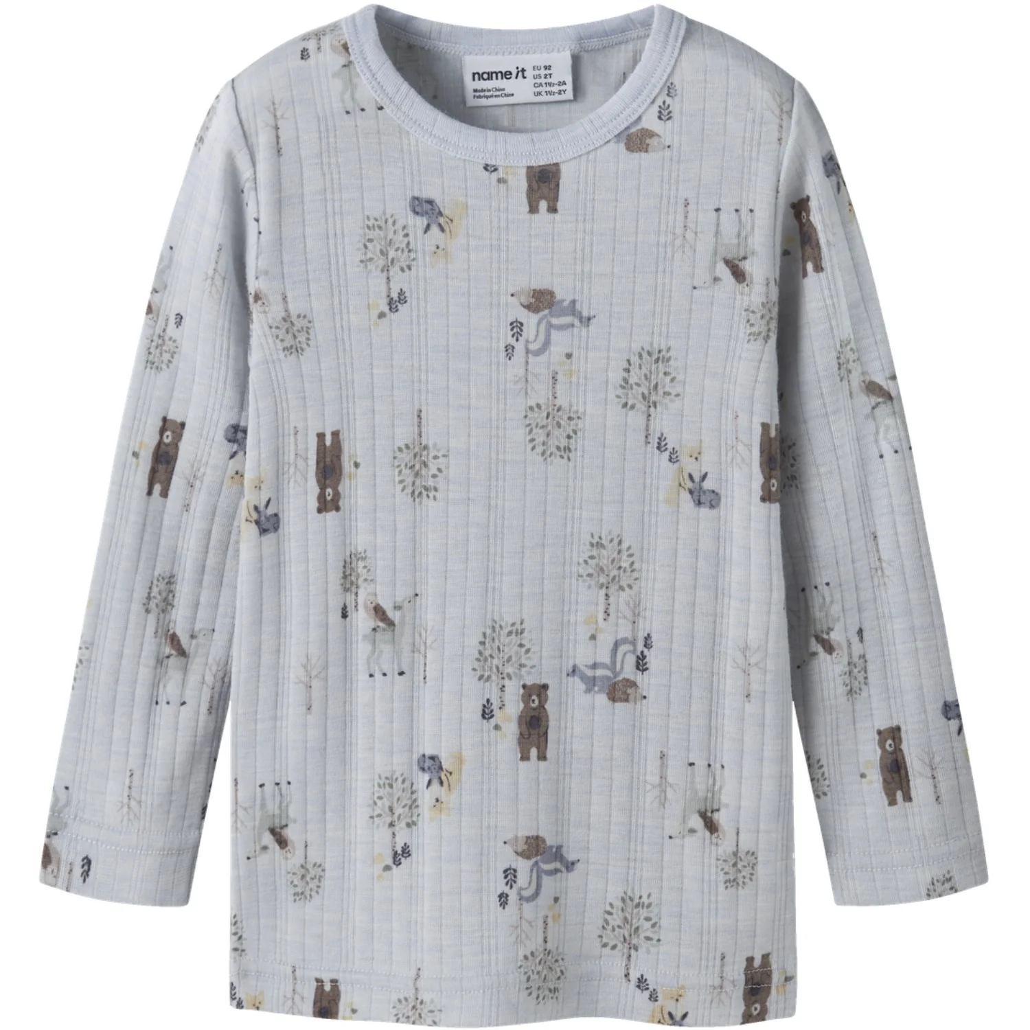 Name It Arctic Ice Forest Animals Nmmwang Uld Needle Ls Top Noos