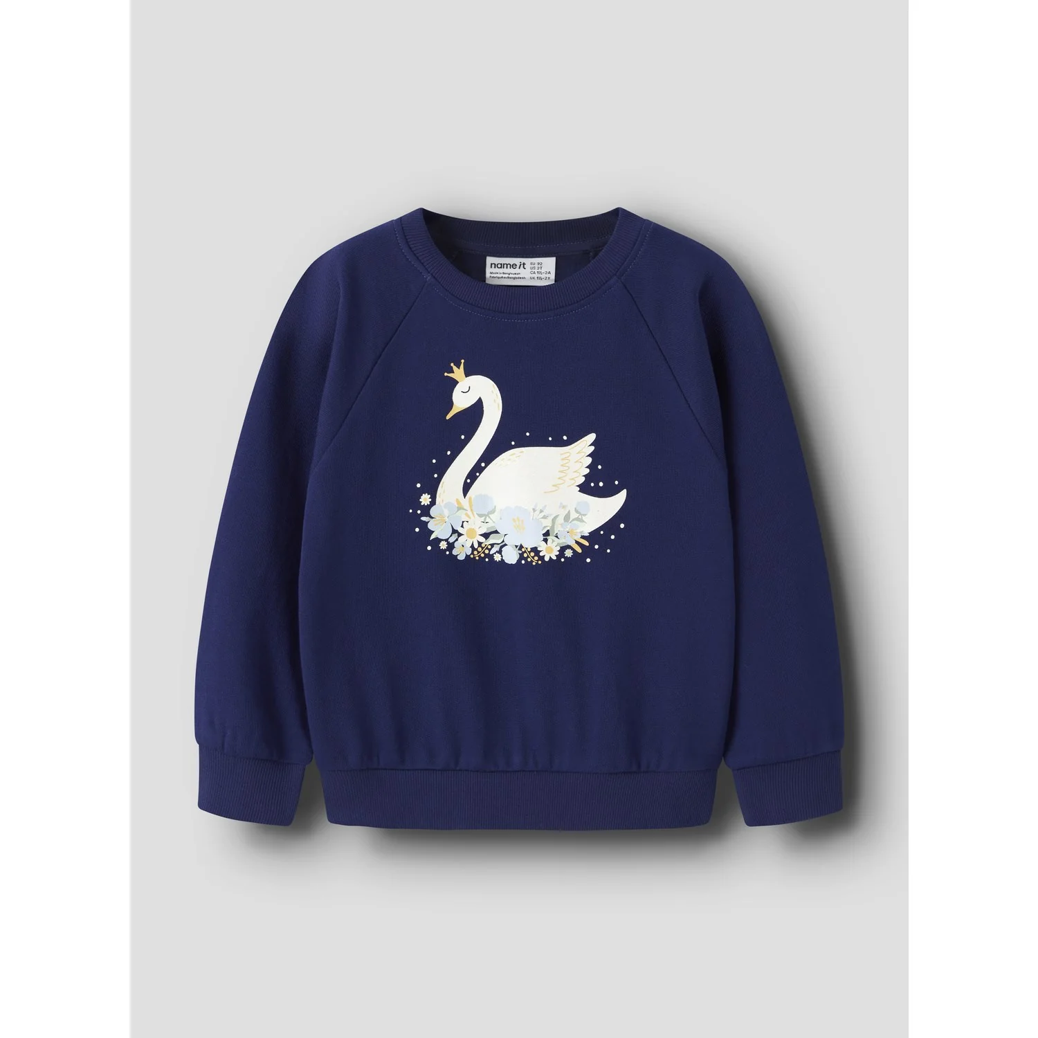 Name It Beacon Blue Princess Swan Nmfvenus Ls Nreg Sweat Bru - Image 6