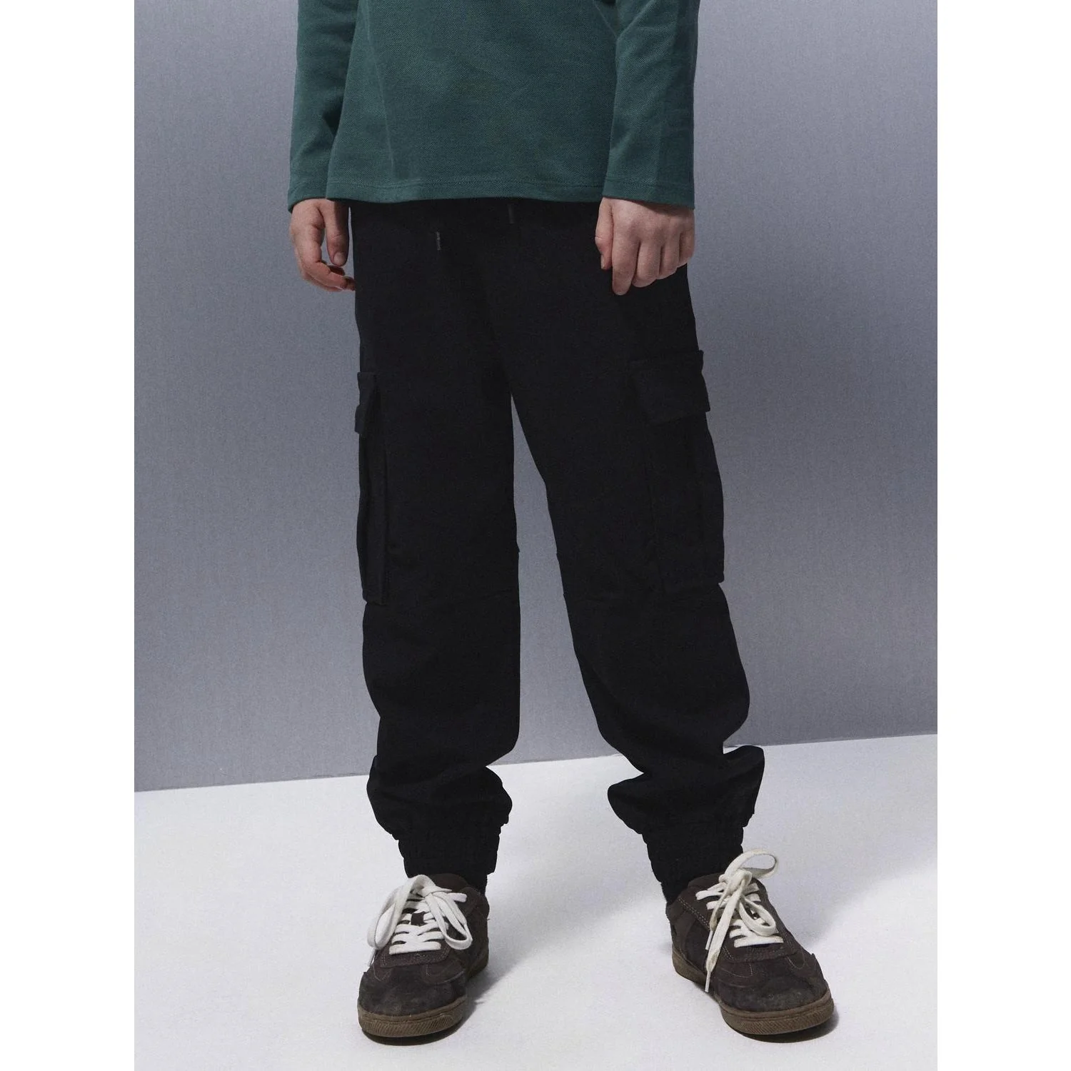 Name It Black Nkmskoma Rlx Cargo Sweat Bukser Bru - Image 3