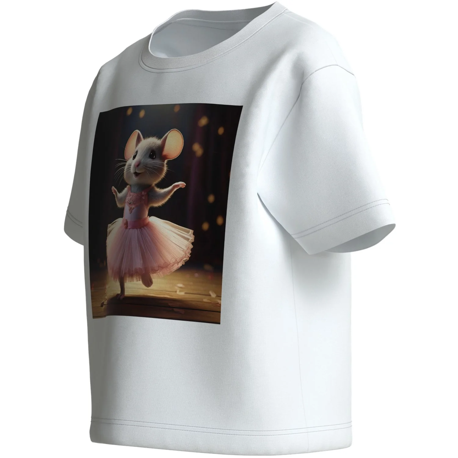 Name It Bright White Ballerina Mouse Nmfvotea Ss Nreg Top - Image 2