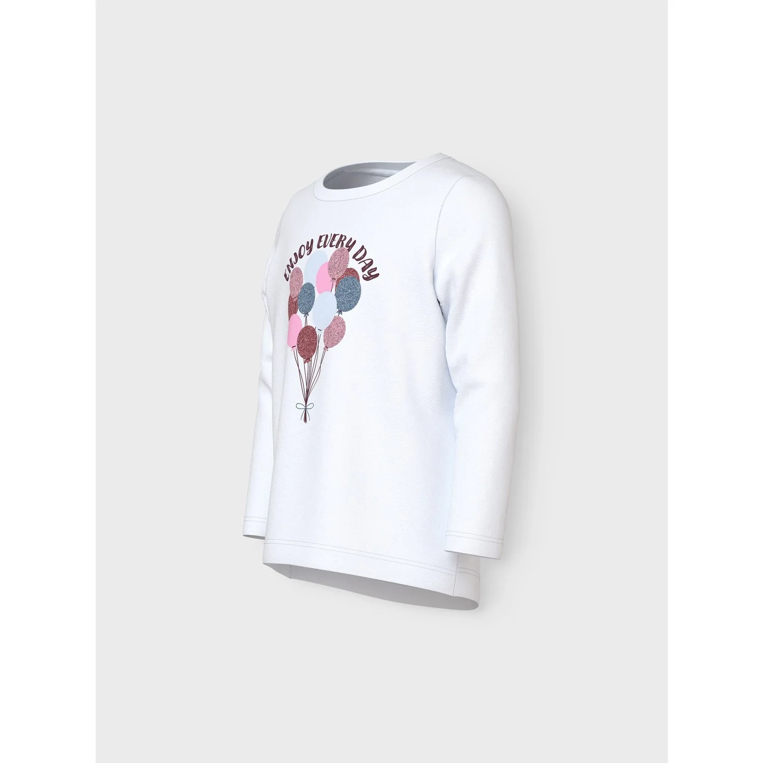 Name It Bright White Balloons Nmfvix Ls Top - Image 2