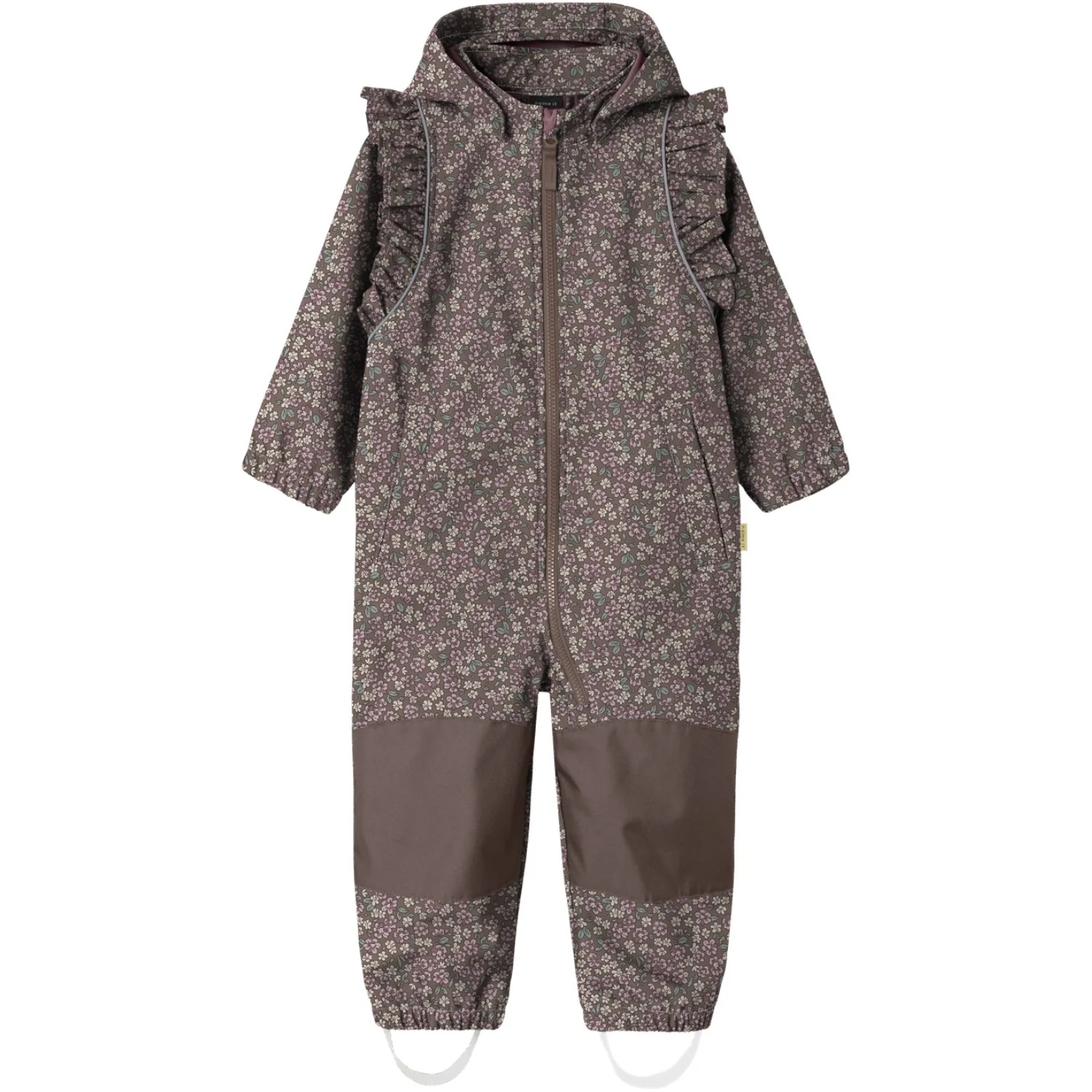 Name It Brown Lentil Flower Field Nmfalfa08 Softshell Dragt Flæse AOP Fo