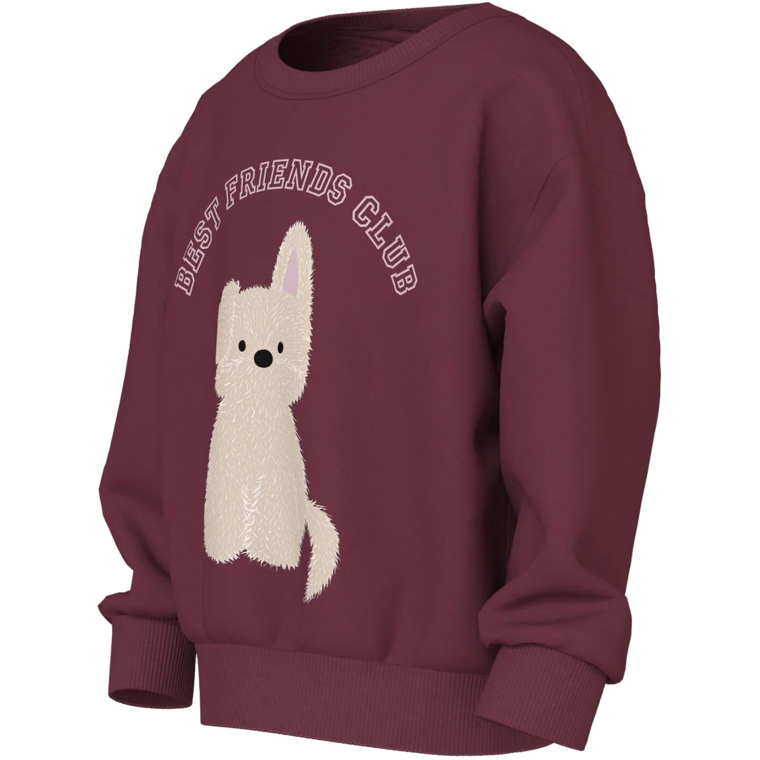 Name It Burgundy Best Friend Club Nmfviloui Ls Rlx Sweat Bru - Image 2