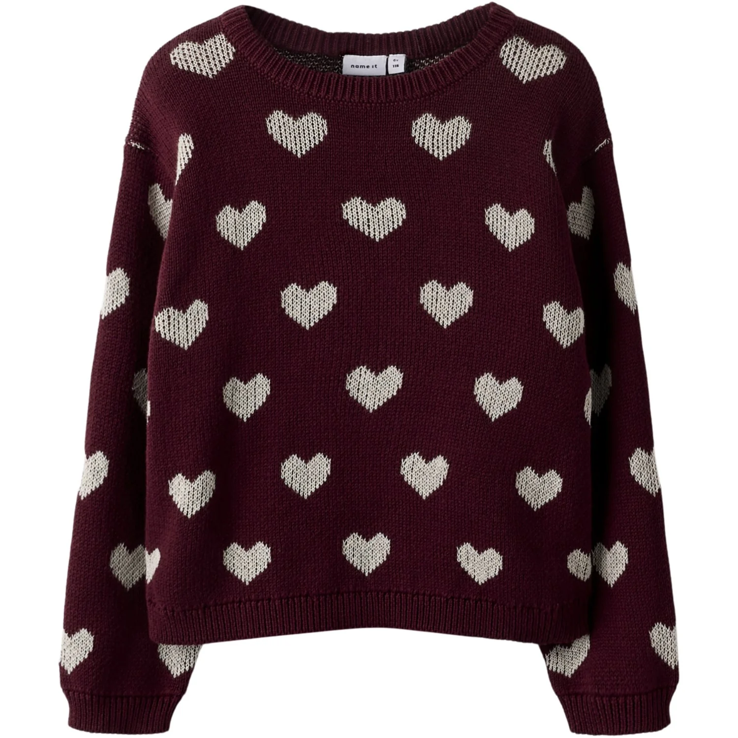 Name It Burgundy Peyote Heart Nmfoana Ls Strik