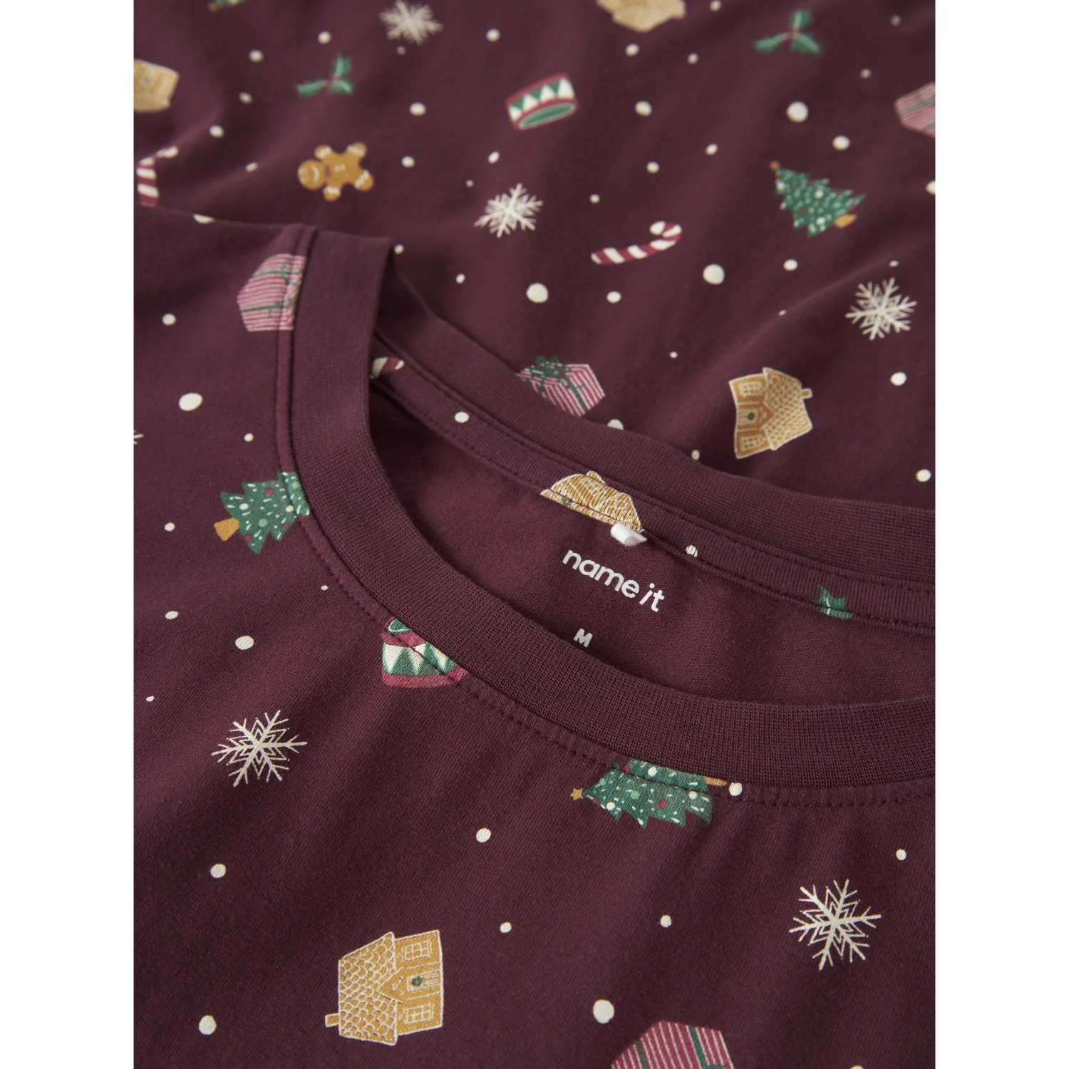 Name It Jule Nattøj sæt Voksen Burgundy Xmas AOP - Image 2
