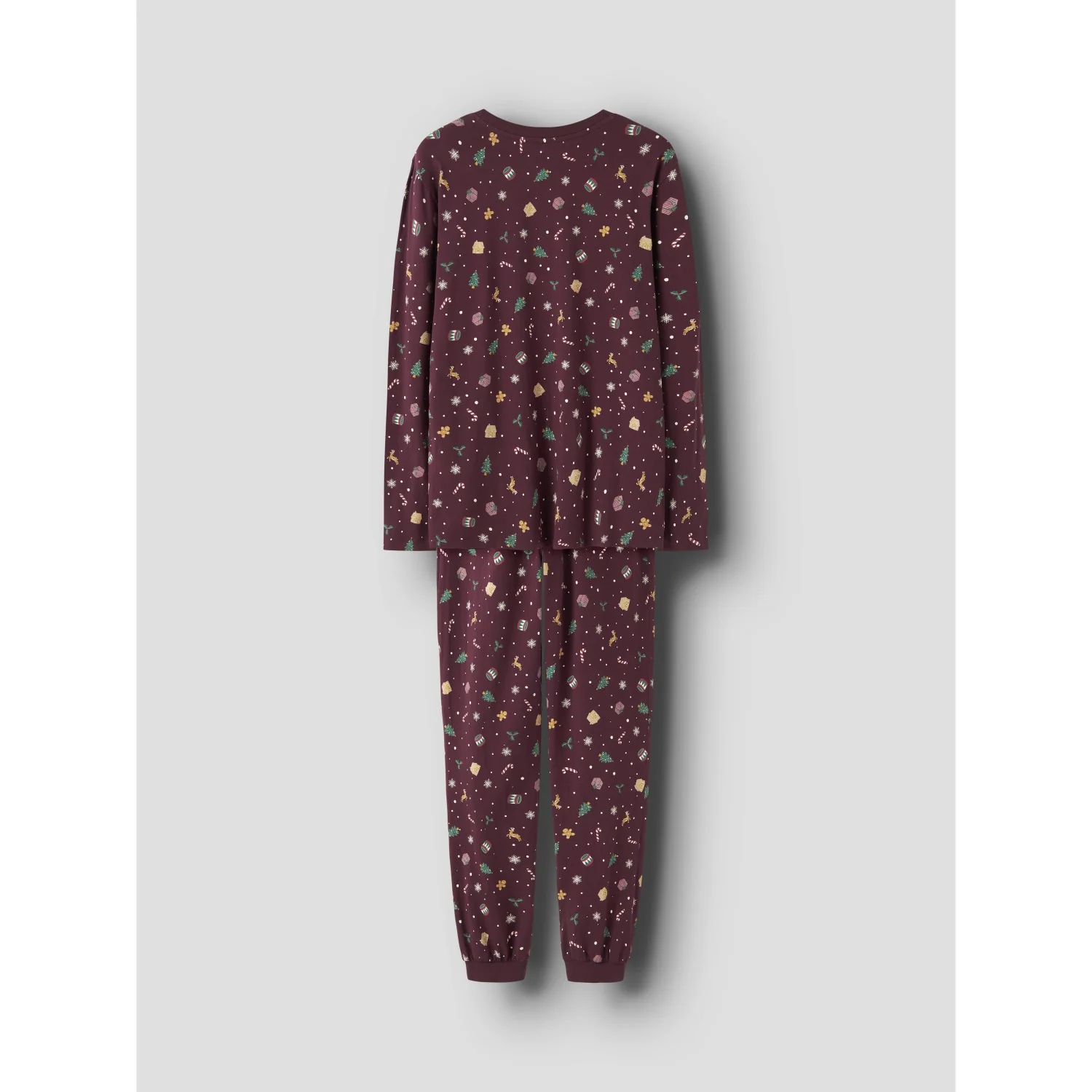 Name It Jule Nattøj sæt Voksen Burgundy Xmas AOP - Image 4