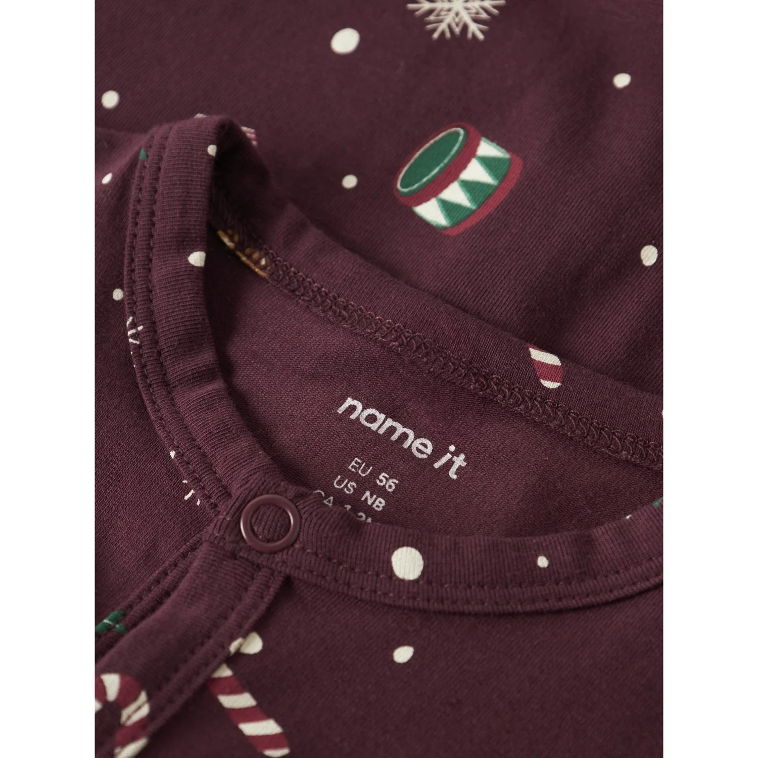 Name It Jule Natdragt Burgundy Xmas AOP - Image 2