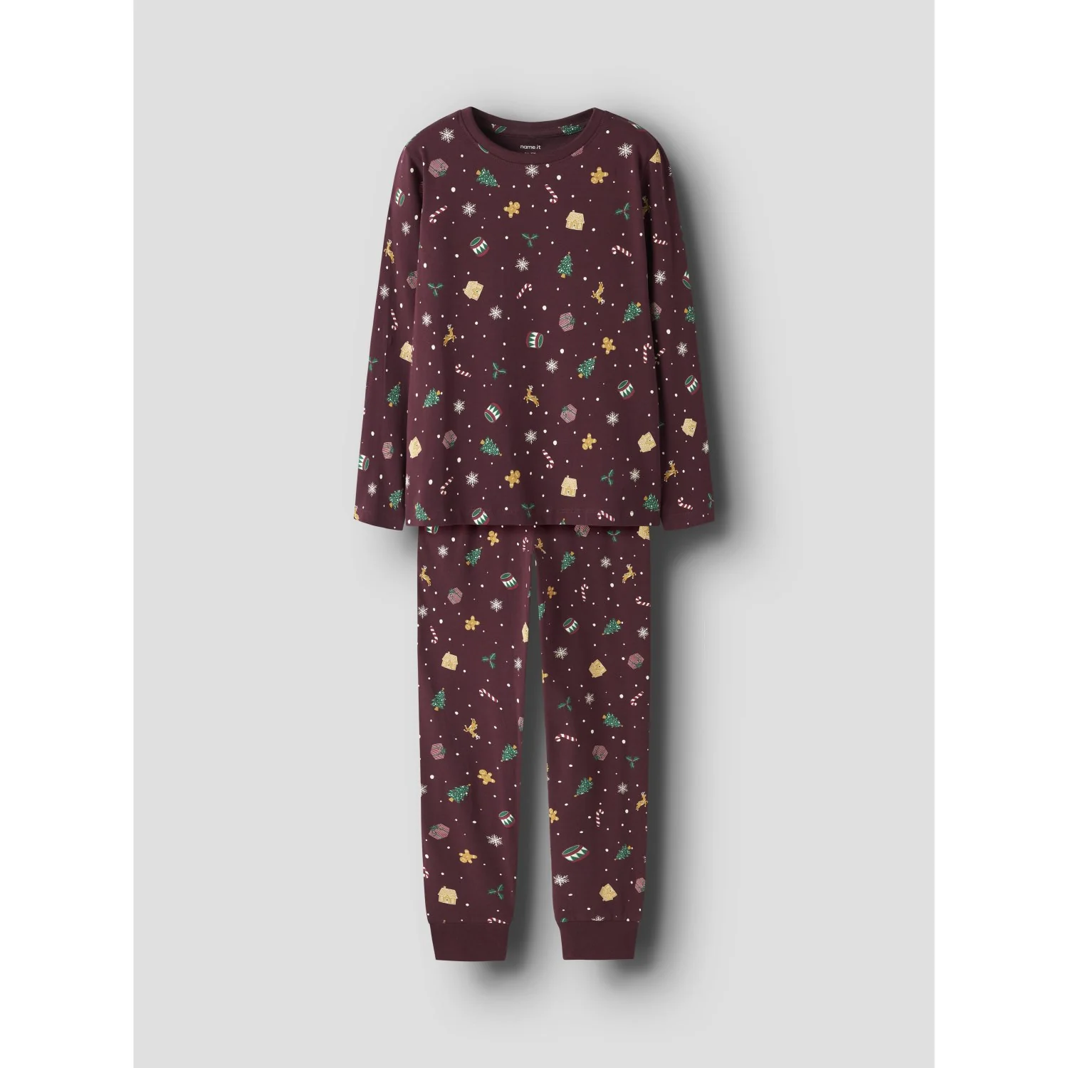 Name It Jule Natsæt Burgundy Xmas AOP - Image 5