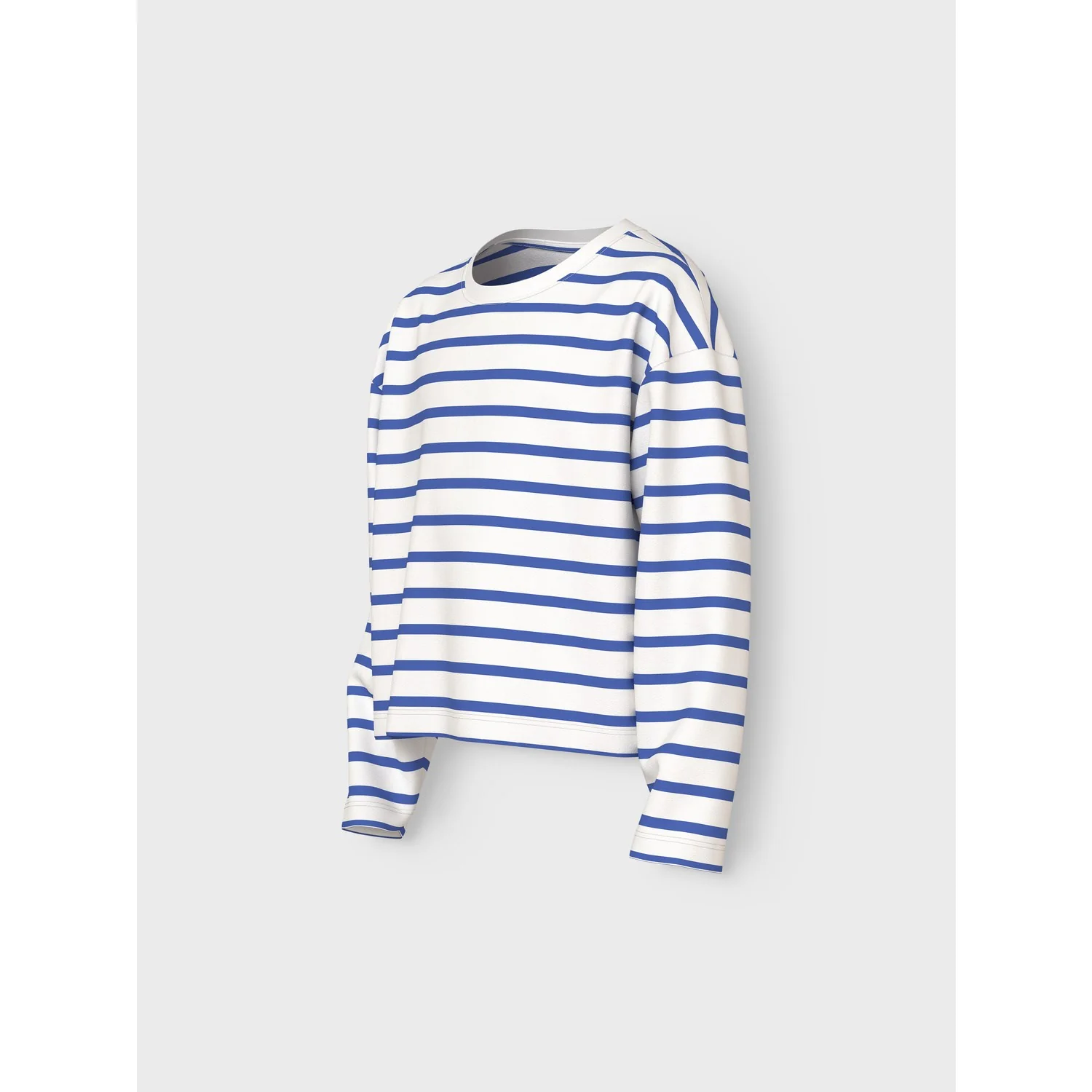 Name It Cloud Dancer Amparo Blue Stripe Nkfvita Ls Kort Rlx Top - Image 2