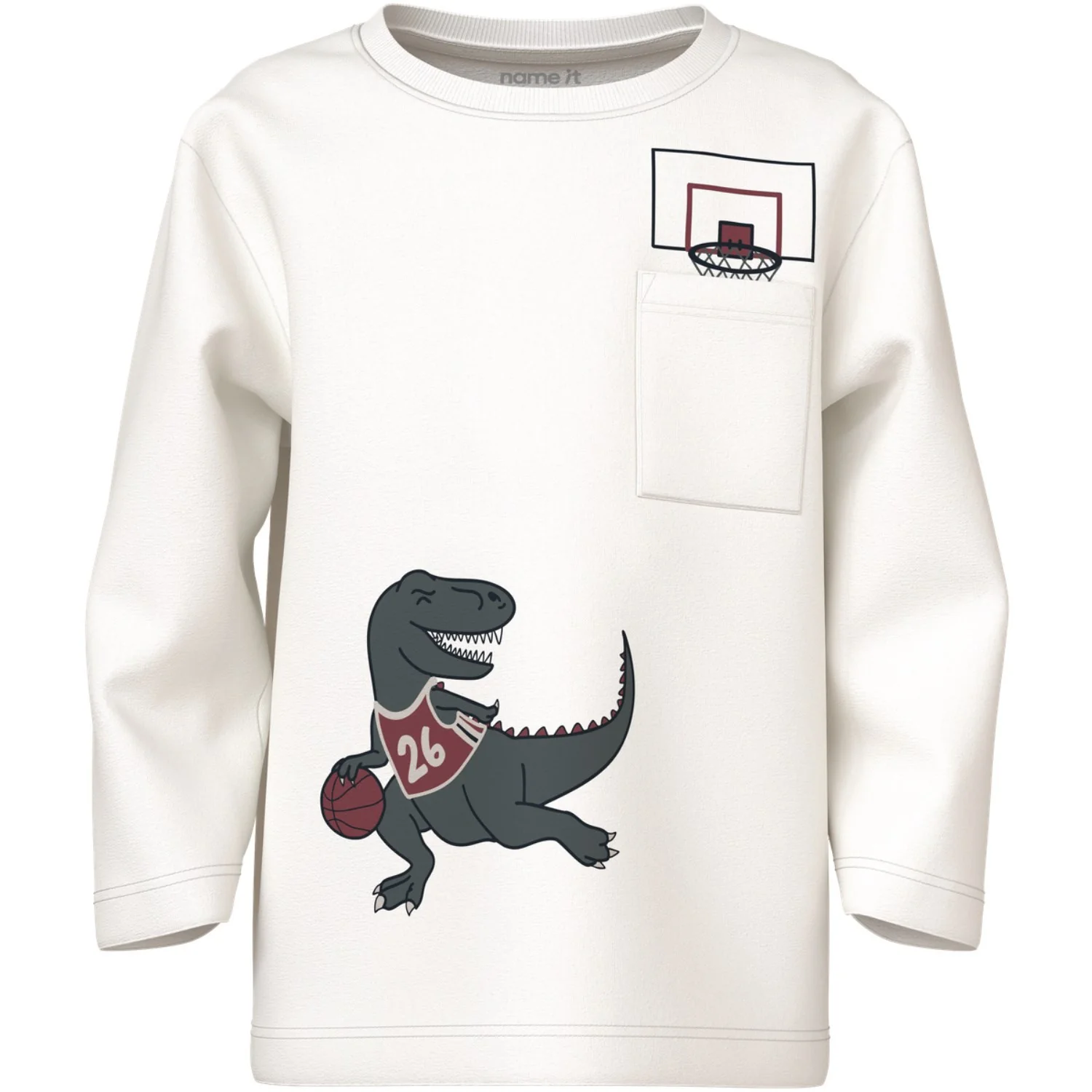 Name It Cloud Dancer Dino Basket Nmmvilian Ls Nreg Top