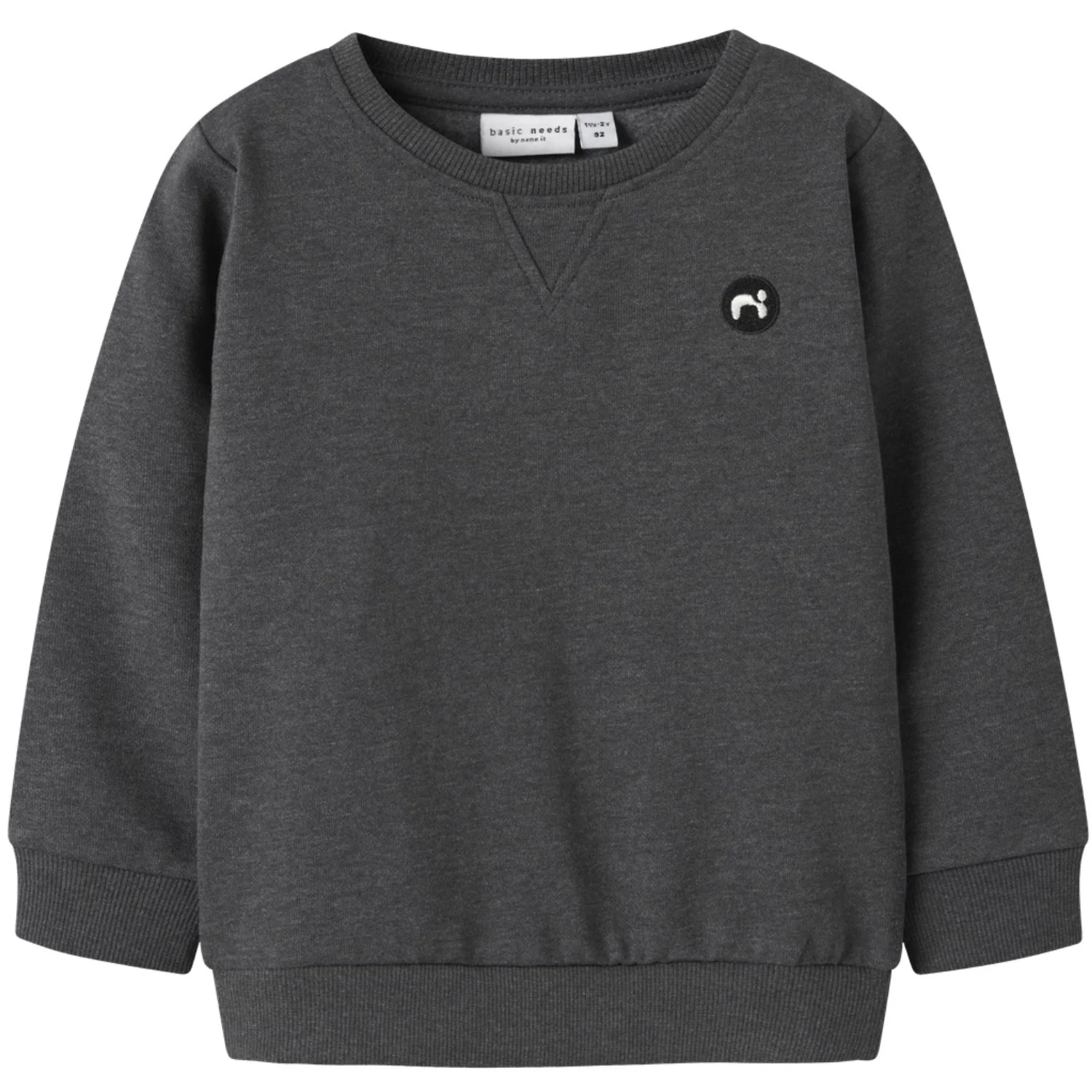 Name It Dark Grey Melange Nmmvimo Ls Sweat Bru Noos - Image 2