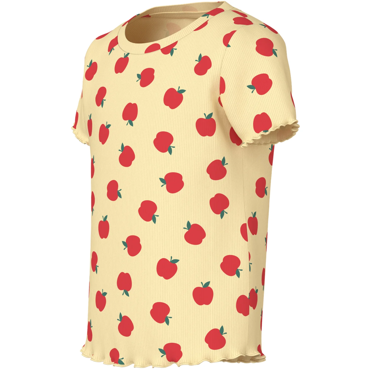 Name It Double Cream Apples Nmfvemma Aop Ss Slim Top - Image 2