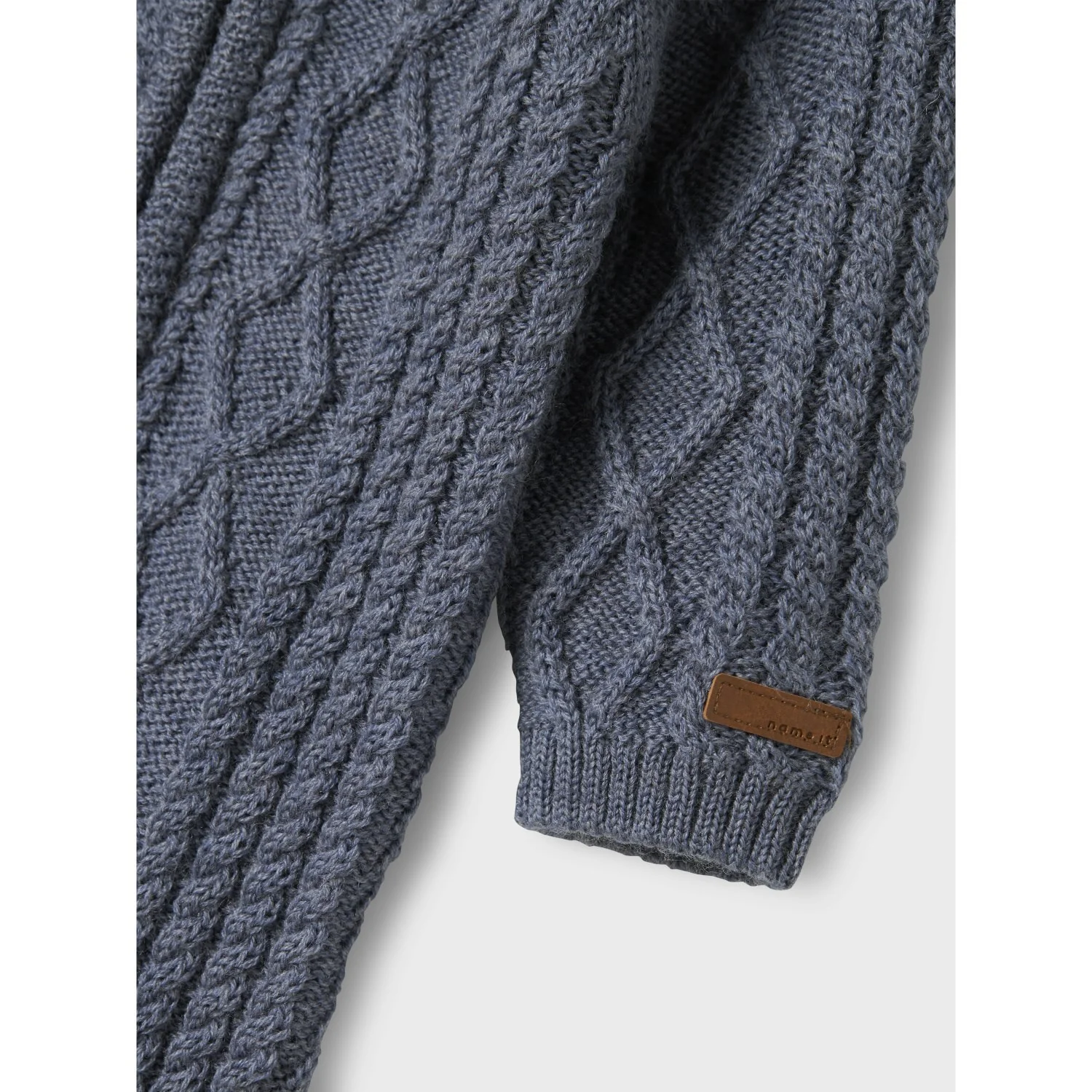 Name It Folkstone Gray Nbmwrilla Uld Ls Strik Dragt - Image 2
