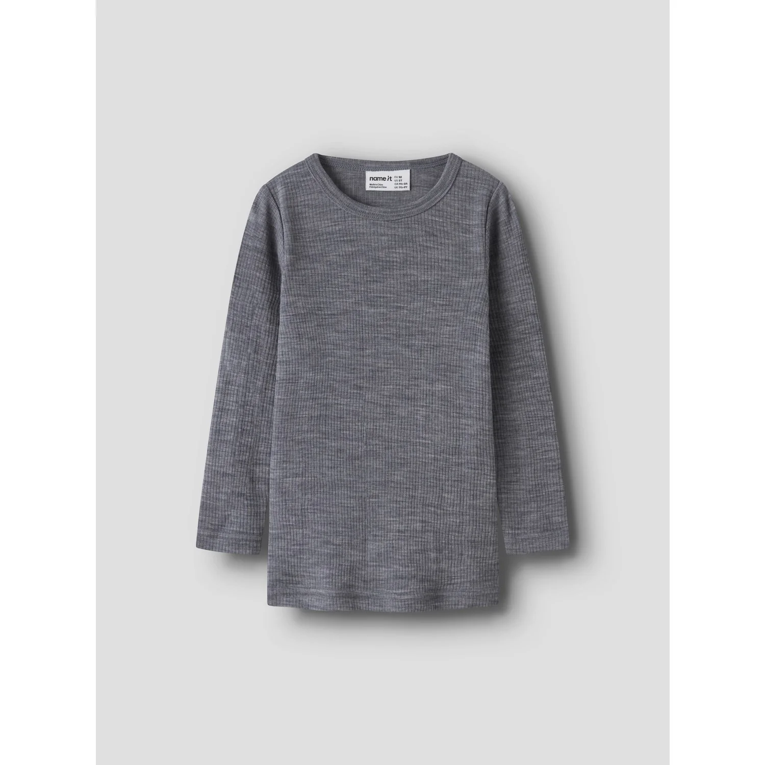 Name It Folkstone Gray Nmnwax Uld Rib Ls Top Noos - Image 4