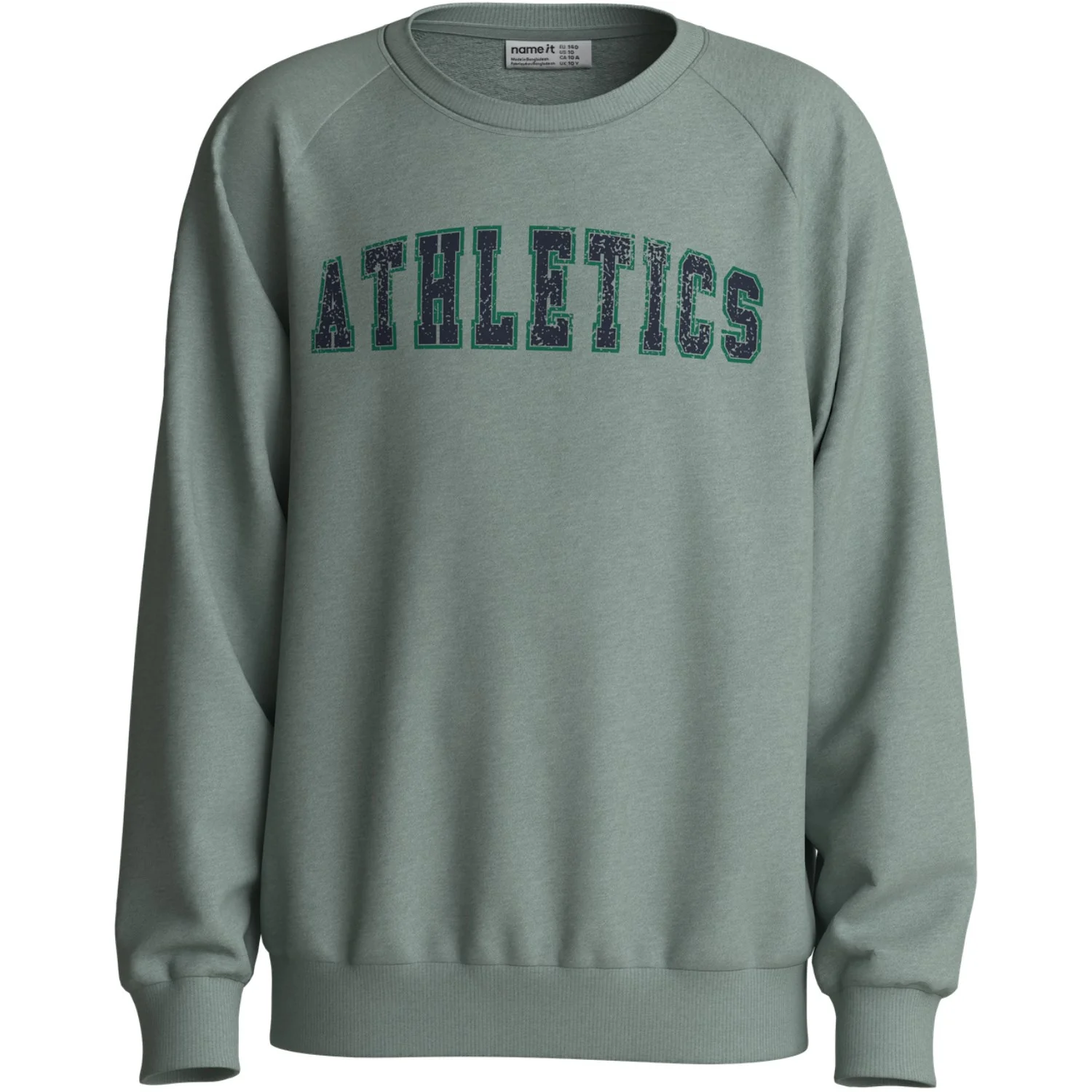 Name It Green Milieu Athletics Nkmvion Ls Nreg Sweat Unb