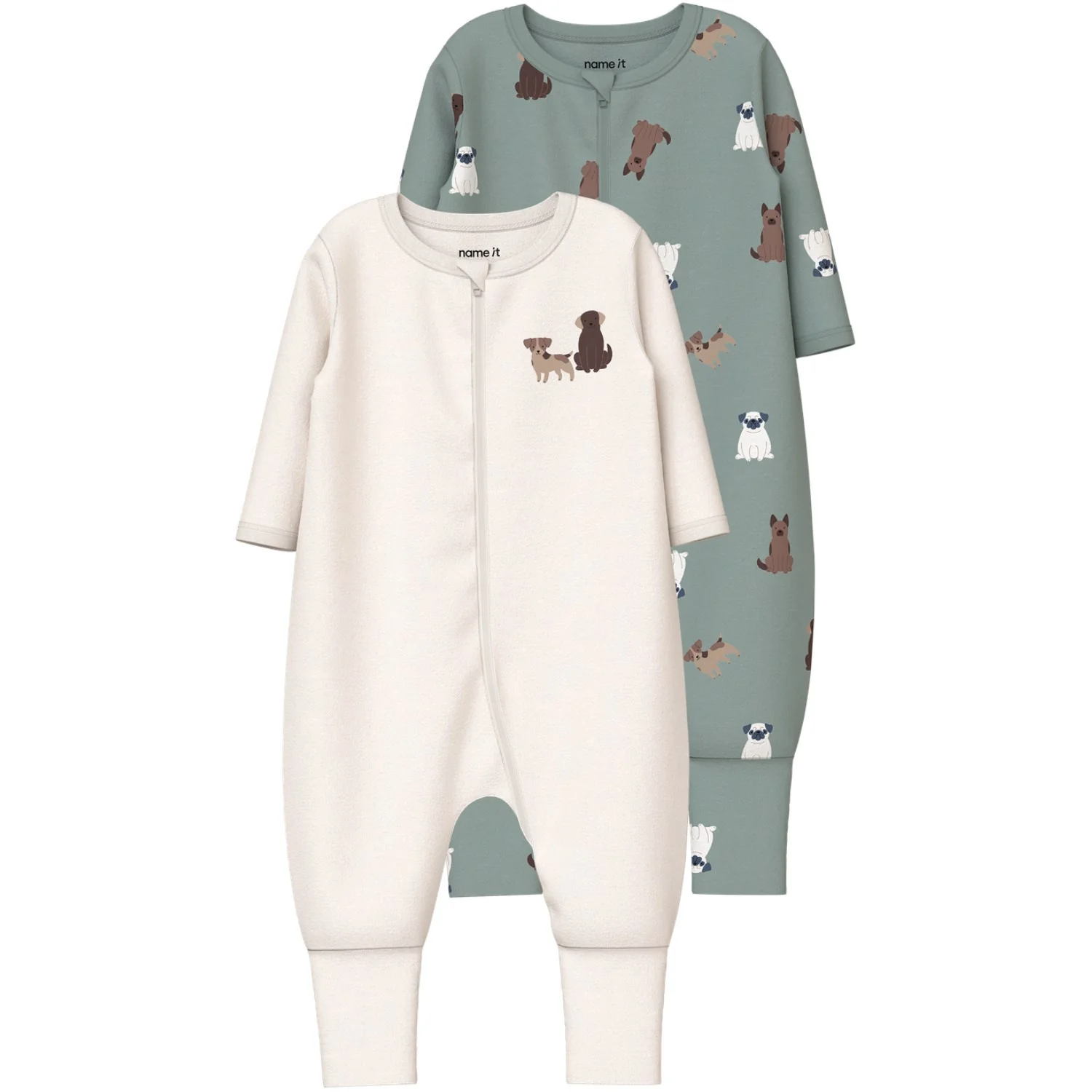 Name It Green Milieu Nbmnightsuit 2P Zip Ff Dog Noos